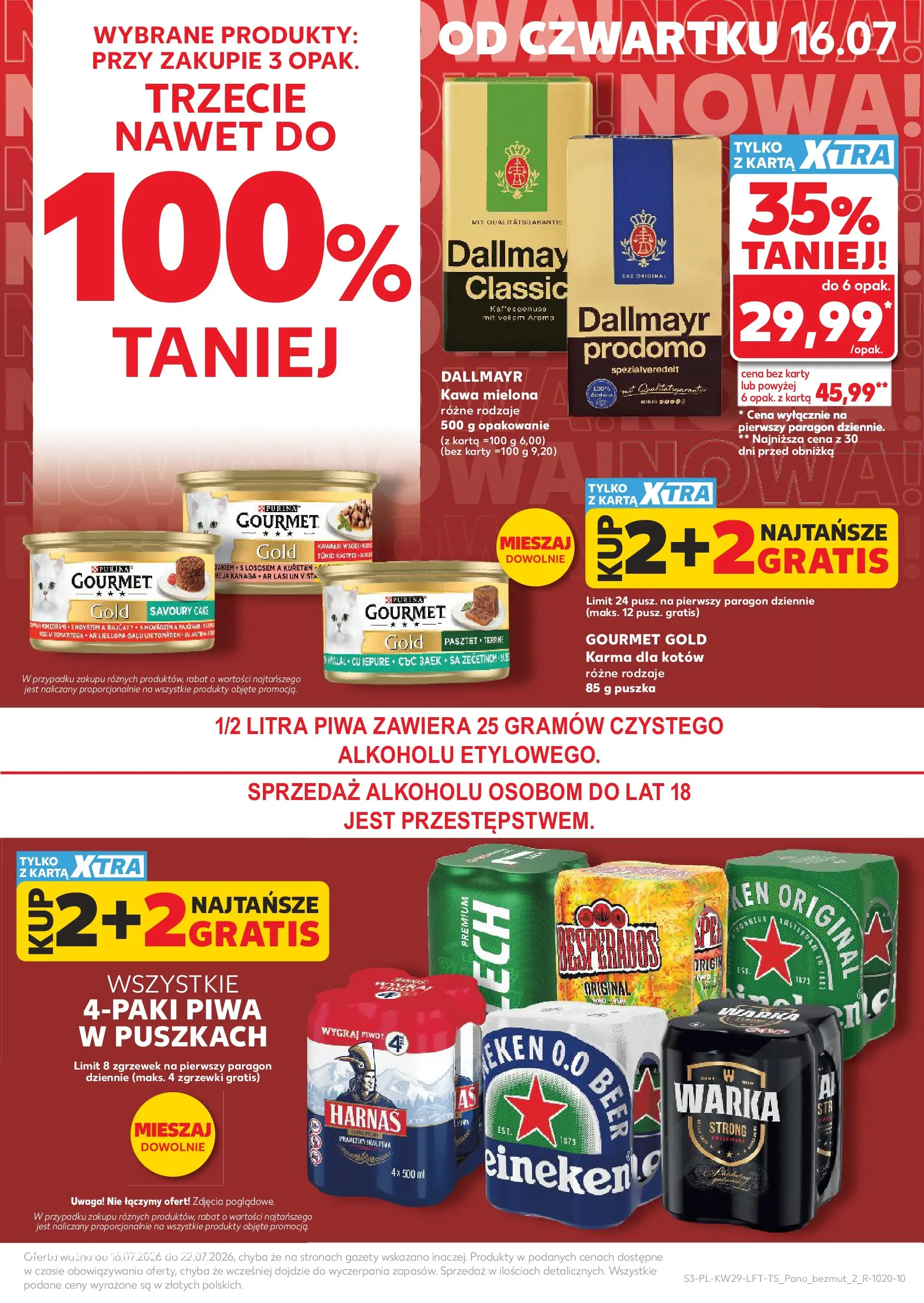 Kaufland gazetka (16.07.2026) - od jutra | Strona: 3 | Produkty: Karta, Warka, Karma dla kotów, Kawa Kaufland gazetka od 16.07.2026 - od jutra PDF | Strona: 3 | Produkty: Karta, Warka, Karma dla kotów, Kawa