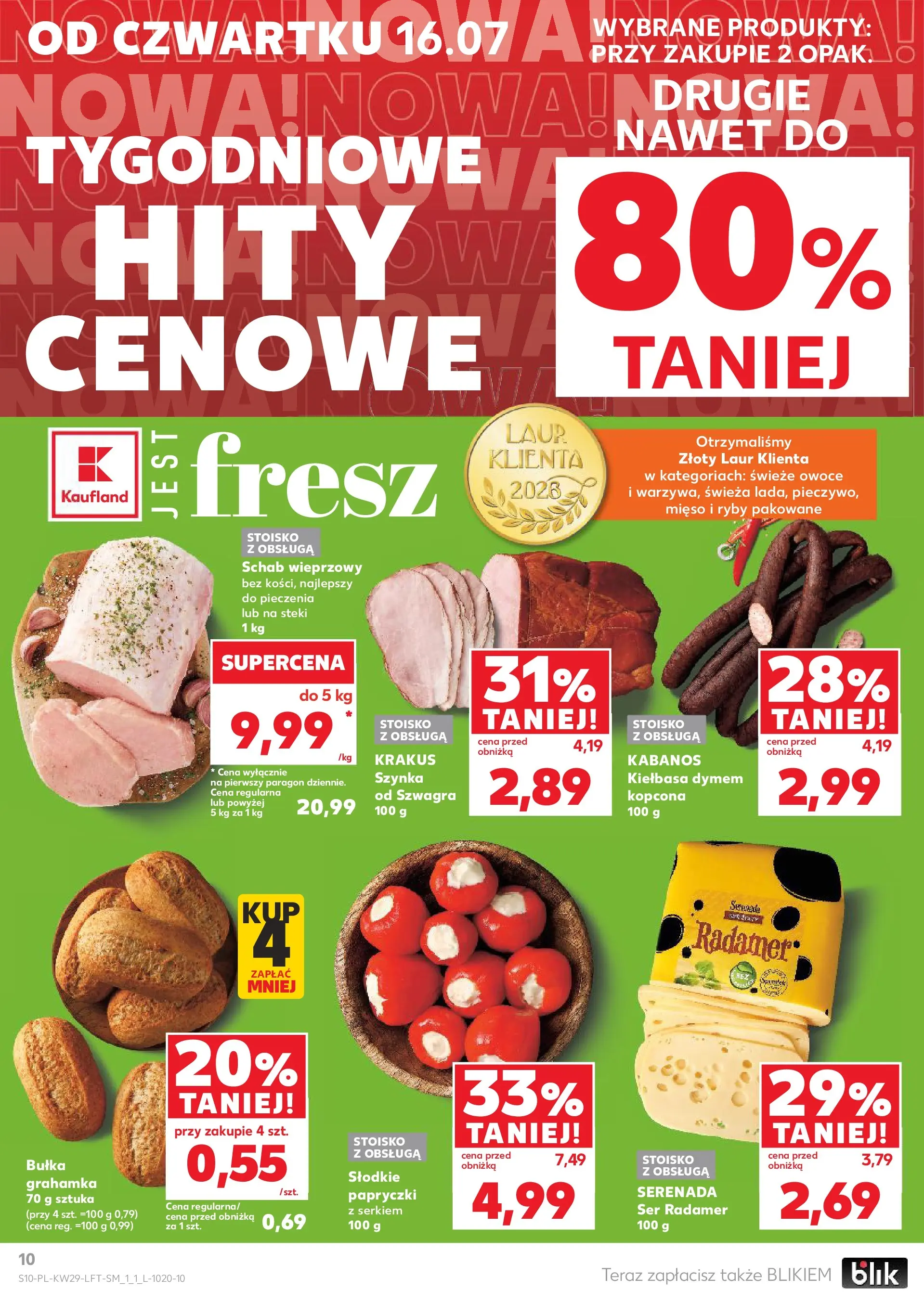 Kaufland gazetka (16.07.2026) - od jutra | Strona: 10 | Produkty: Mięso, Bułka, Ryby, Owoce Kaufland gazetka od 16.07.2026 - od jutra PDF | Strona: 10 | Produkty: Mięso, Bułka, Ryby, Owoce