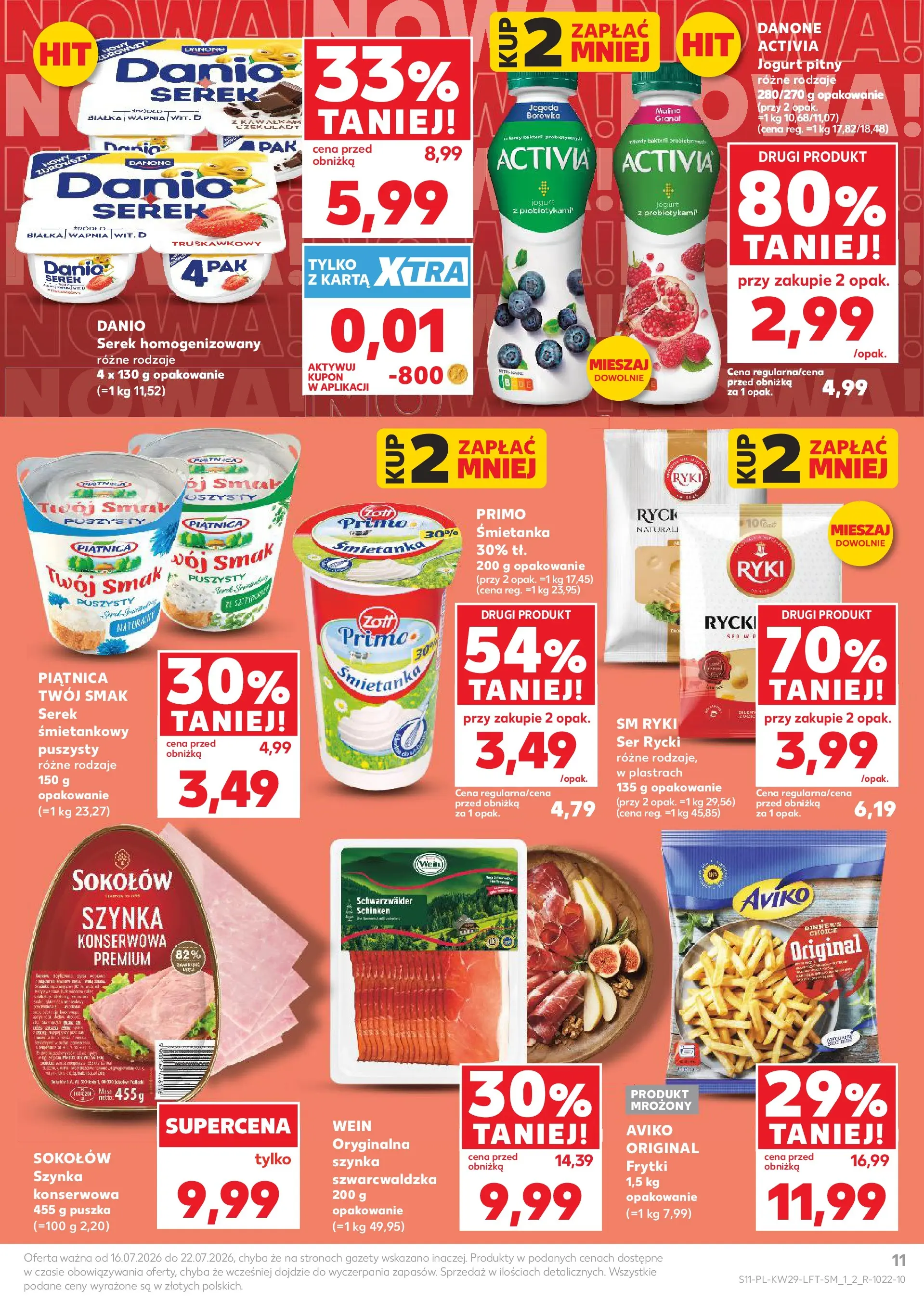 Kaufland gazetka (16.07.2026) - od jutra | Strona: 11 | Produkty: Karta, Cream cheese, Ser, Jogurt Kaufland gazetka od 16.07.2026 - od jutra PDF | Strona: 11 | Produkty: Karta, Cream cheese, Ser, Jogurt