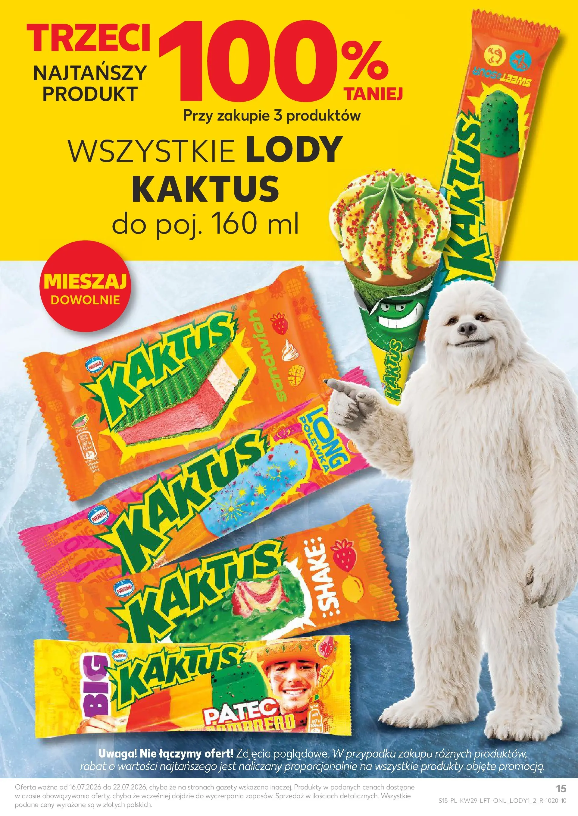 Kaufland gazetka (16.07.2026) - od jutra | Strona: 15 | Produkty: Sandwich, Lody Kaktus, Lody Kaufland gazetka od 16.07.2026 - od jutra PDF | Strona: 15 | Produkty: Sandwich, Lody Kaktus, Lody