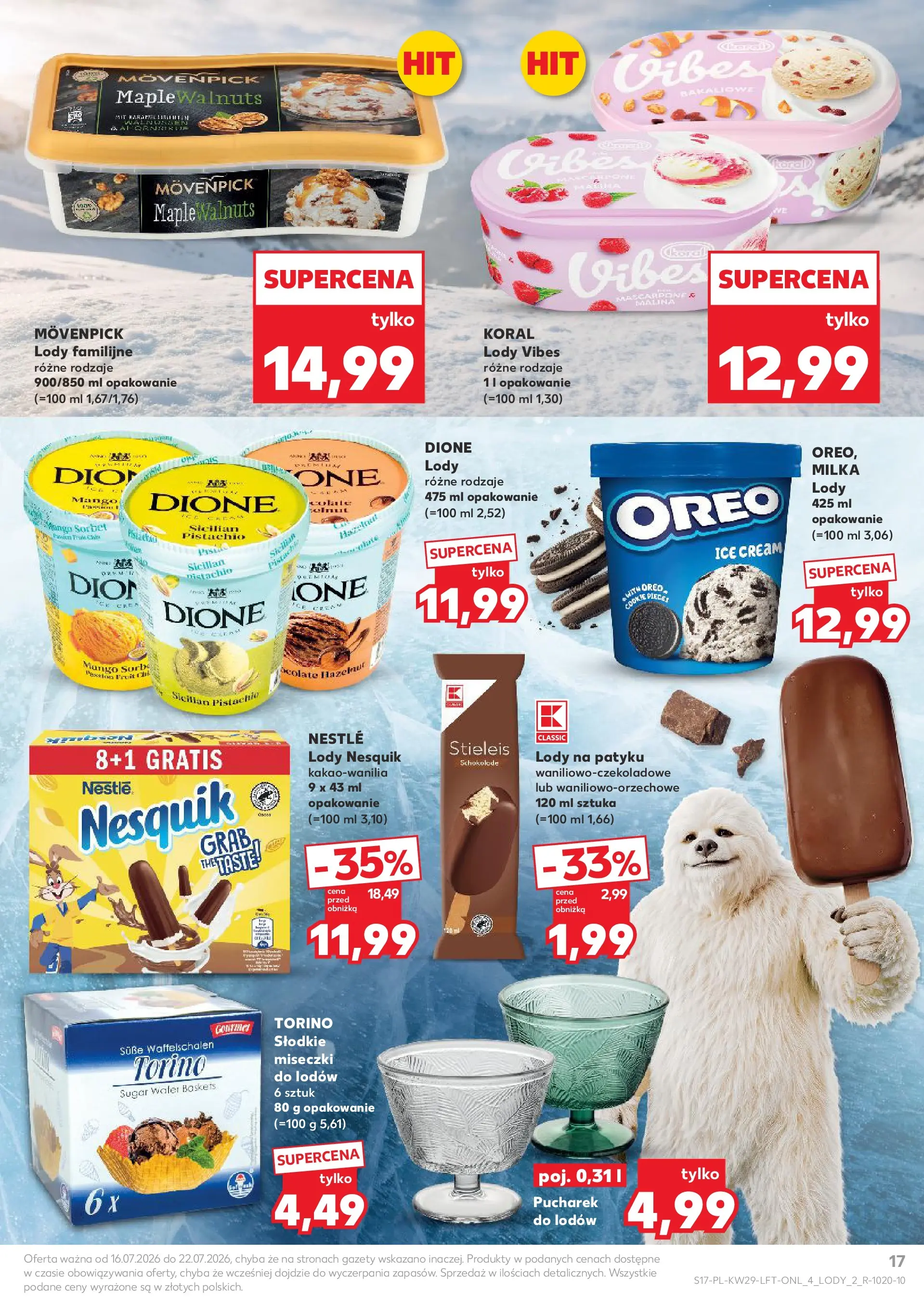 Kaufland gazetka (16.07.2026) - od jutra | Strona: 17 | Produkty: Milka, Lody na patyku, Sorbet, Lody Kaufland gazetka od 16.07.2026 - od jutra PDF | Strona: 17 | Produkty: Milka, Lody na patyku, Sorbet, Lody