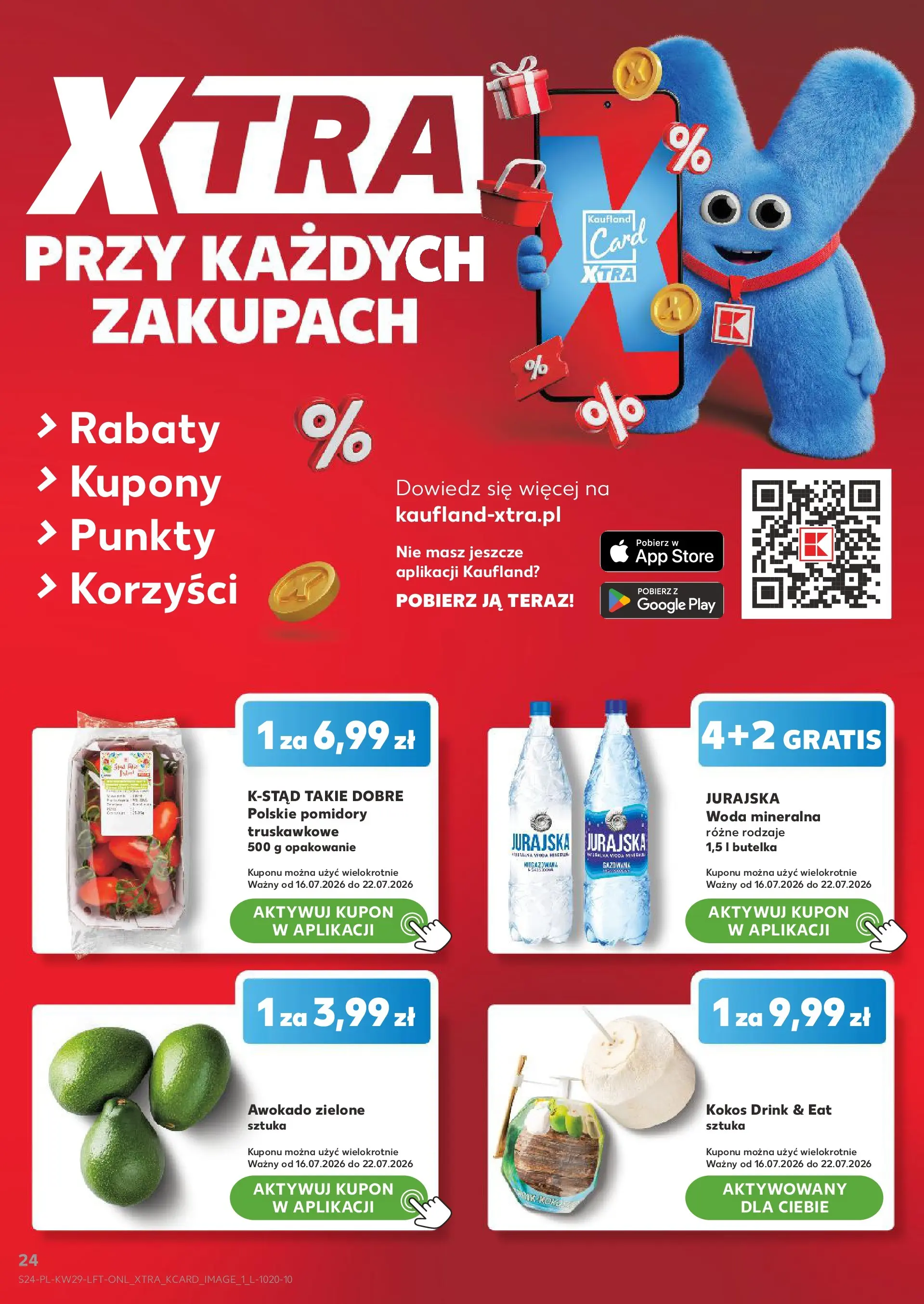 Kaufland gazetka (16.07.2026) - od jutra | Strona: 24 | Produkty: Pomidory, Awokado, Woda Kaufland gazetka od 16.07.2026 - od jutra PDF | Strona: 24 | Produkty: Pomidory, Awokado, Woda