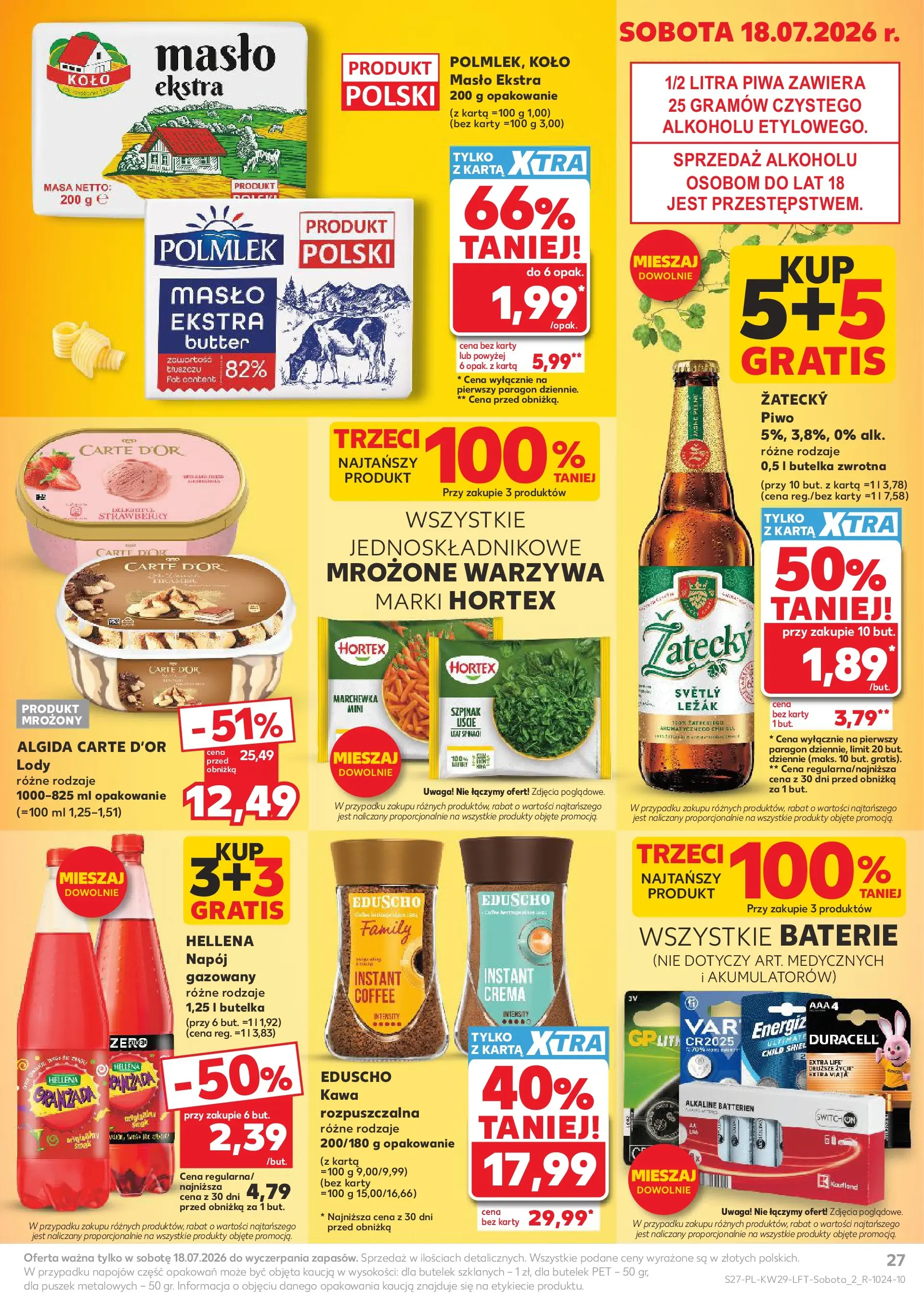 Kaufland gazetka (16.07.2026) - od jutra | Strona: 27 | Produkty: Leżak, Masło, Piwo, Warzywa Kaufland gazetka od 16.07.2026 - od jutra PDF | Strona: 27 | Produkty: Leżak, Masło, Piwo, Warzywa