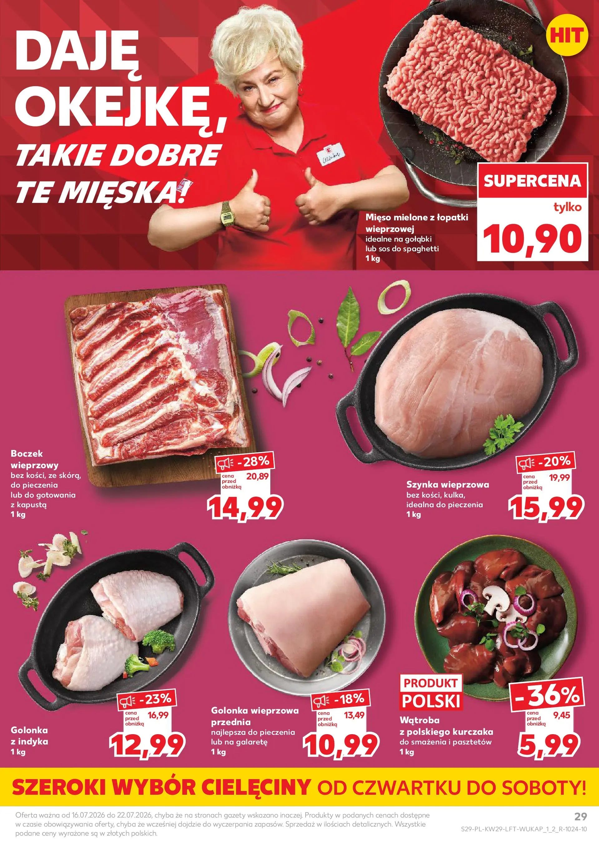 Kaufland gazetka (16.07.2026) - od jutra | Strona: 29 | Produkty: Boczek wieprzowy, Szynka wieprzowa, Golonka wieprzowa, Szynka Kaufland gazetka od 16.07.2026 - od jutra PDF | Strona: 29 | Produkty: Boczek wieprzowy, Szynka wieprzowa, Golonka wieprzowa, Szynka