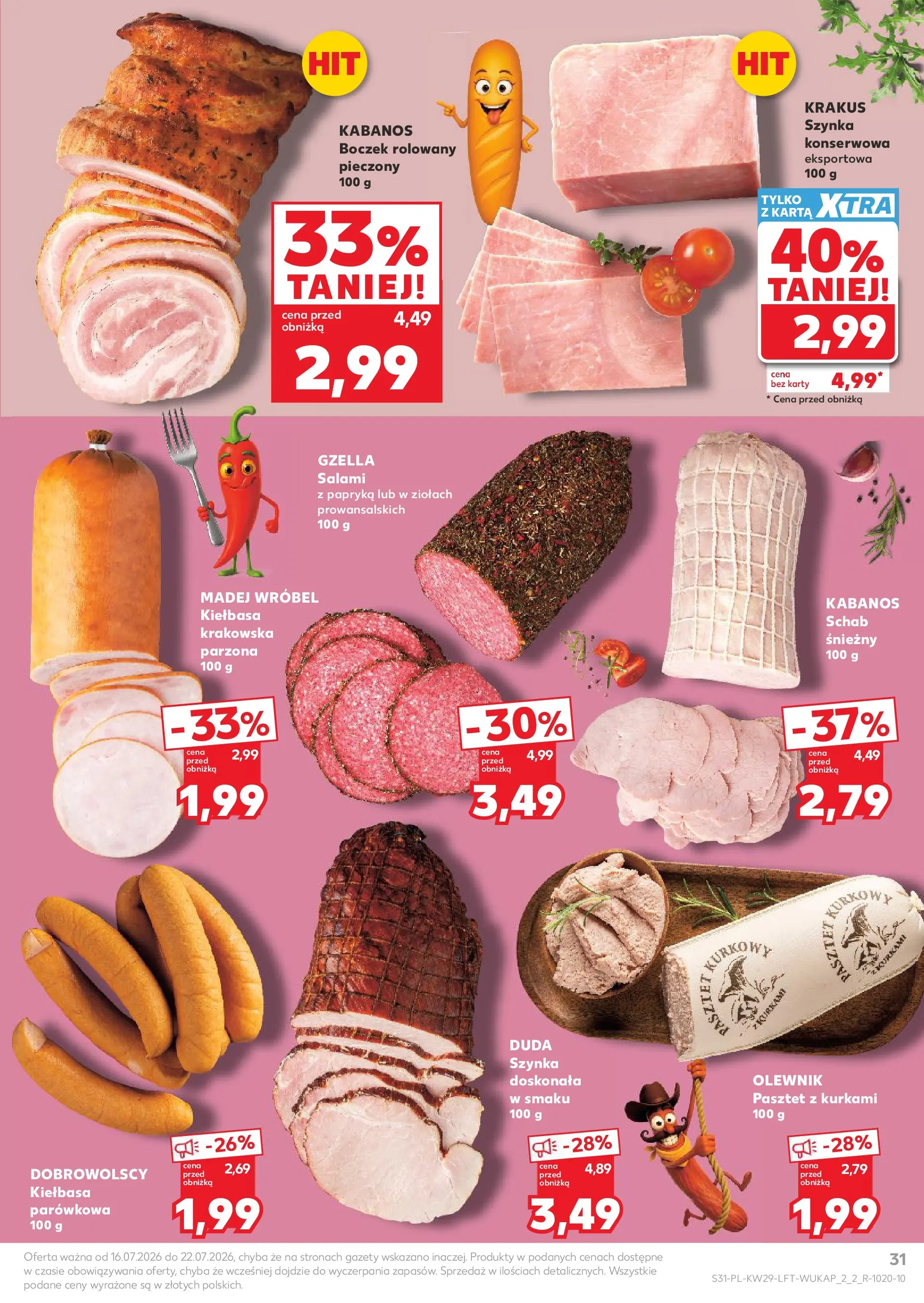 Kaufland gazetka (16.07.2026) - od jutra | Strona: 31 | Produkty: Kiełbasa, Karta, Schab, Papryka Kaufland gazetka od 16.07.2026 - od jutra PDF | Strona: 31 | Produkty: Kiełbasa, Karta, Schab, Papryka