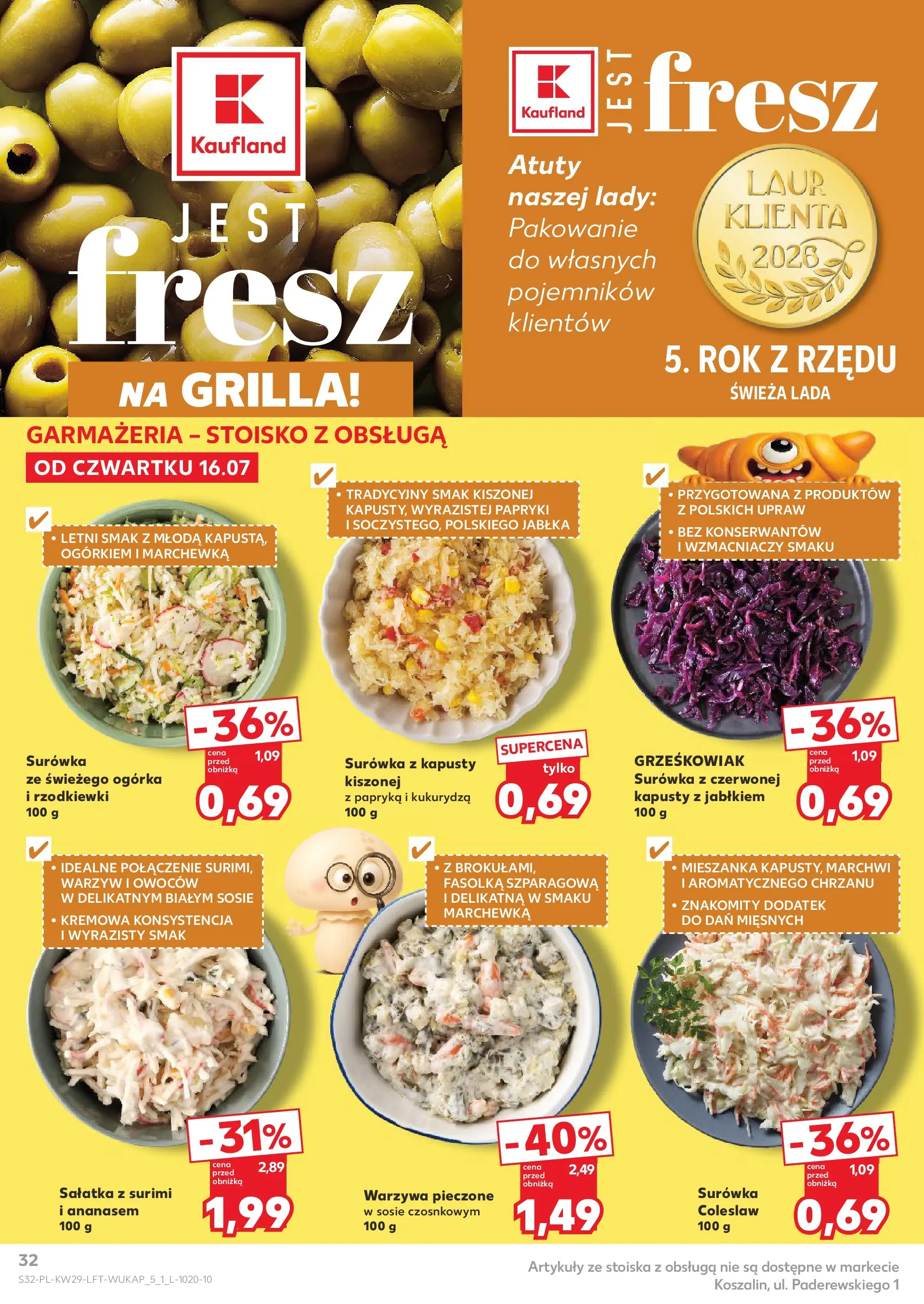 Kaufland gazetka (16.07.2026) - od jutra | Strona: 32 | Produkty: Kukurydza, Surówka colesław, Fasolka szparagowa, Jabłka Kaufland gazetka od 16.07.2026 - od jutra PDF | Strona: 32 | Produkty: Kukurydza, Surówka colesław, Fasolka szparagowa, Jabłka