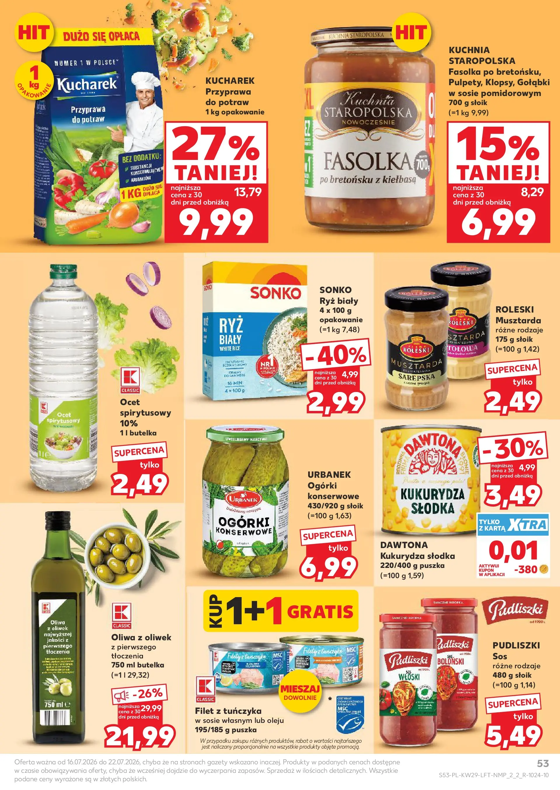 Kaufland gazetka (16.07.2026) - od jutra | Strona: 53 | Produkty: Karta, Musztarda, Ogórki, Sos Kaufland gazetka od 16.07.2026 - od jutra PDF | Strona: 53 | Produkty: Karta, Musztarda, Ogórki, Sos