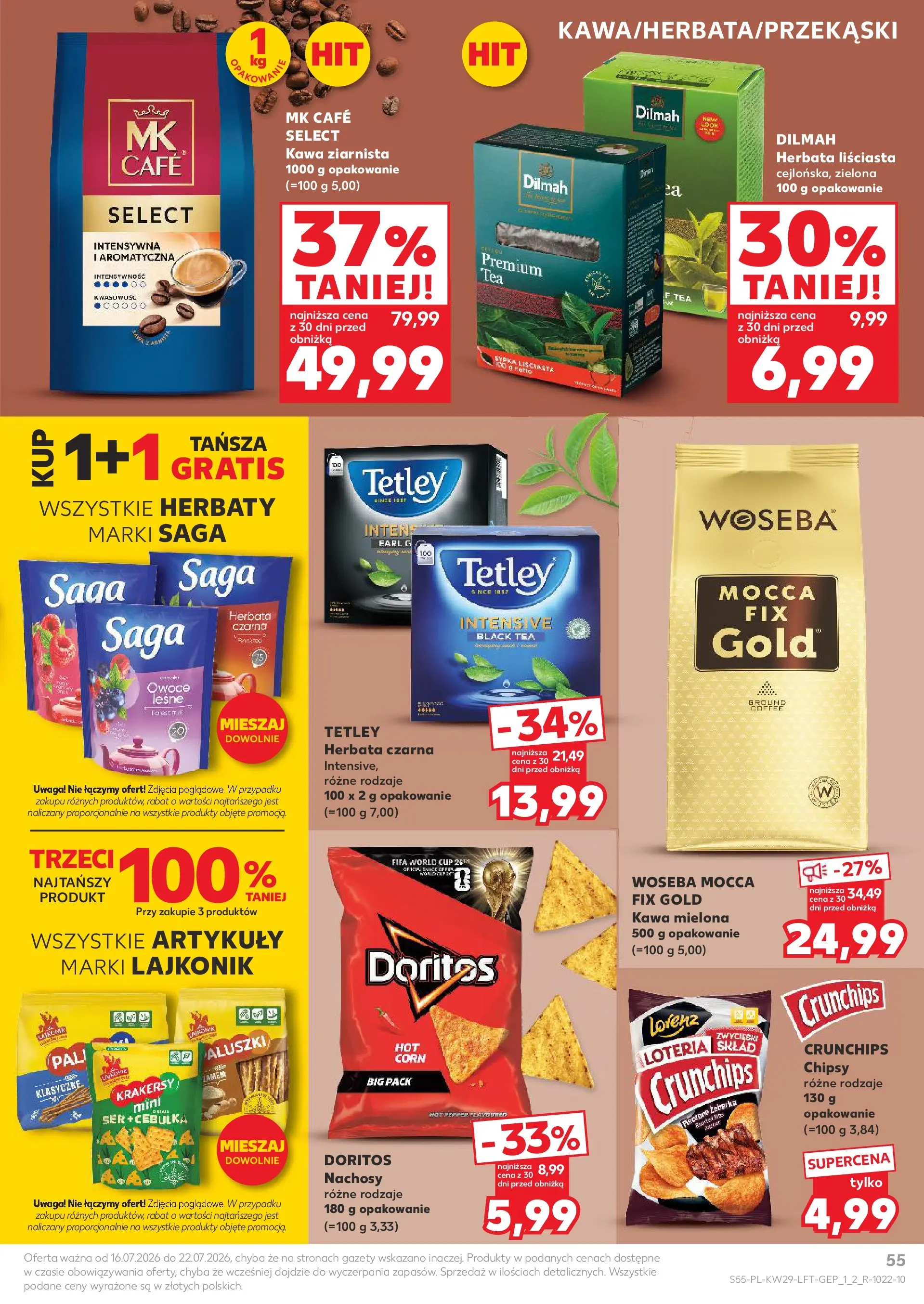 Kaufland gazetka (16.07.2026) - od jutra | Strona: 55 | Produkty: Herbata liściasta, Nachos, Kawa, Owoce Kaufland gazetka od 16.07.2026 - od jutra PDF | Strona: 55 | Produkty: Herbata liściasta, Nachos, Kawa, Owoce