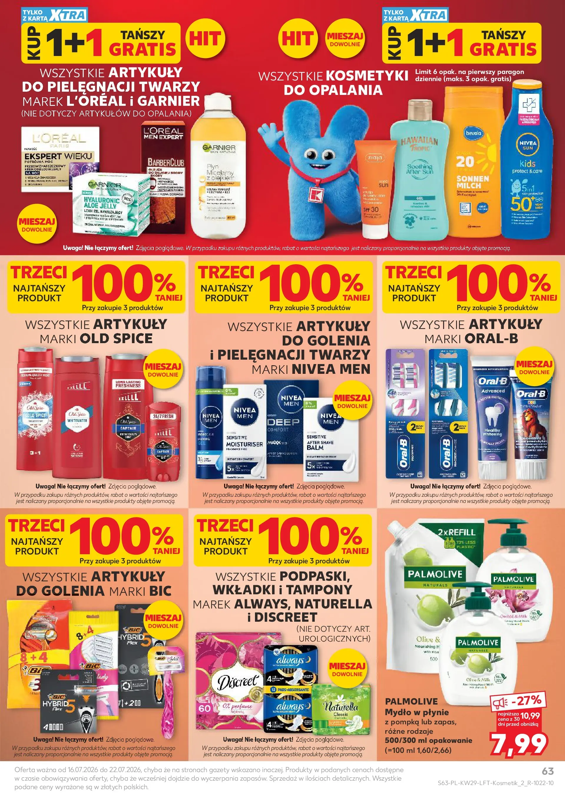 Kaufland gazetka (16.07.2026) - od jutra | Strona: 63 | Produkty: Karta, Tampony, Kosmetyki, Mydło Kaufland gazetka od 16.07.2026 - od jutra PDF | Strona: 63 | Produkty: Karta, Tampony, Kosmetyki, Mydło