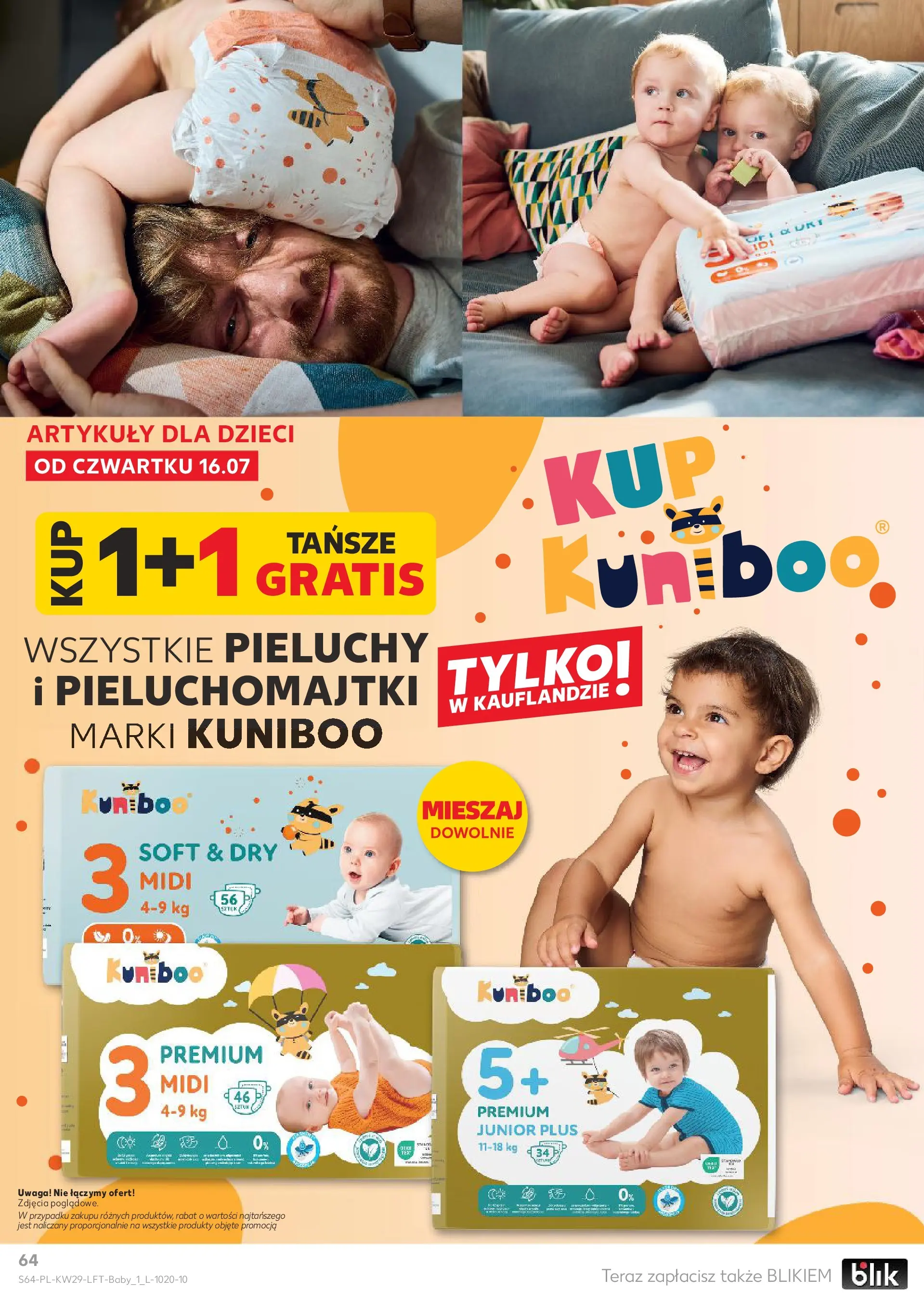 Kaufland gazetka (16.07.2026) - od jutra | Strona: 64 | Produkty: Pieluchomajtki Kaufland gazetka od 16.07.2026 - od jutra PDF | Strona: 64 | Produkty: Pieluchomajtki