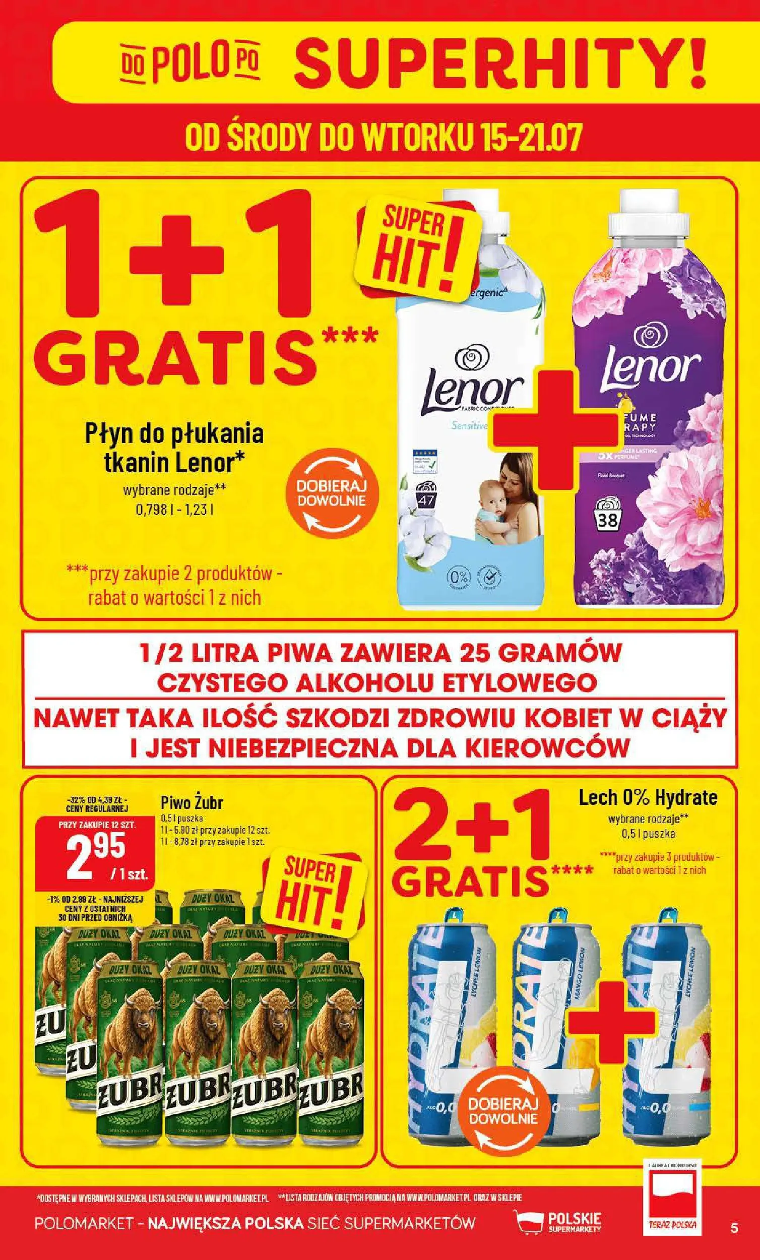 Nowa POLOmarket gazetka od jutra 15.07.2026 | Strona: 5 | Produkty: Mango, Piwo żubr, Piwo