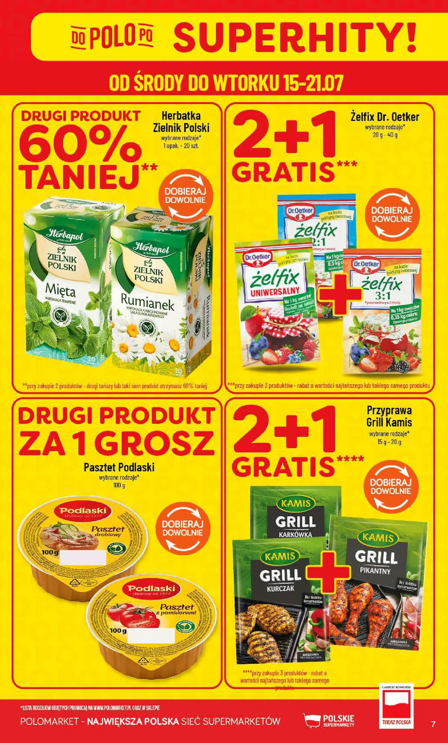 Nowa POLOmarket gazetka od jutra 15.07.2026 | Strona: 7 | Produkty: Karkówka, Kurczak, Grill, Mięta
