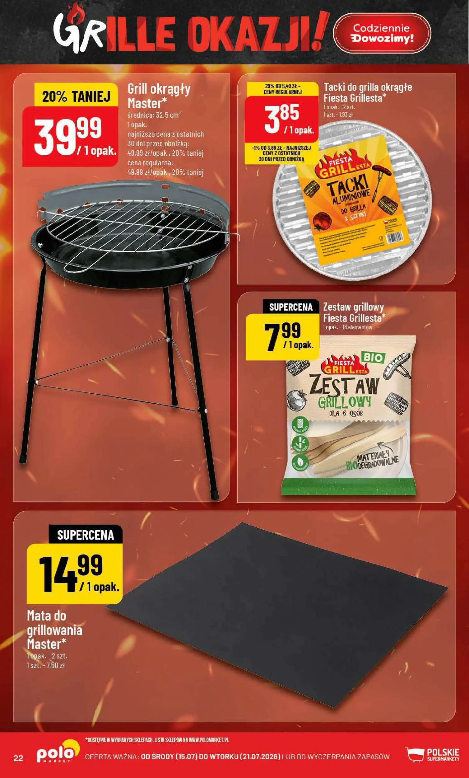 Nowa POLOmarket gazetka od jutra 15.07.2026 | Strona: 22 | Produkty: Grill