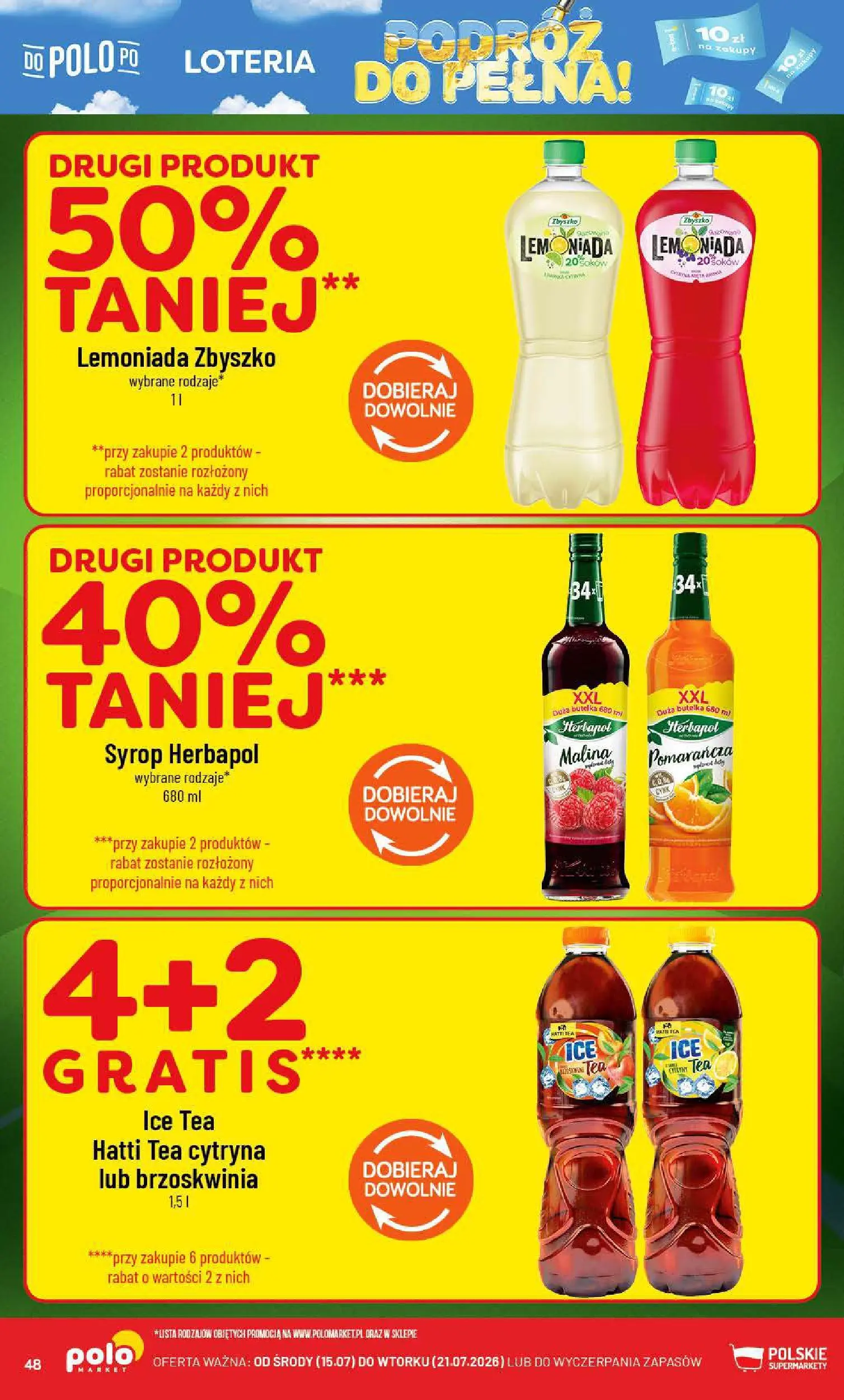 Nowa POLOmarket gazetka od jutra 15.07.2026 | Strona: 48 | Produkty: Cytryna, Syrop, Malina, Ice Tea