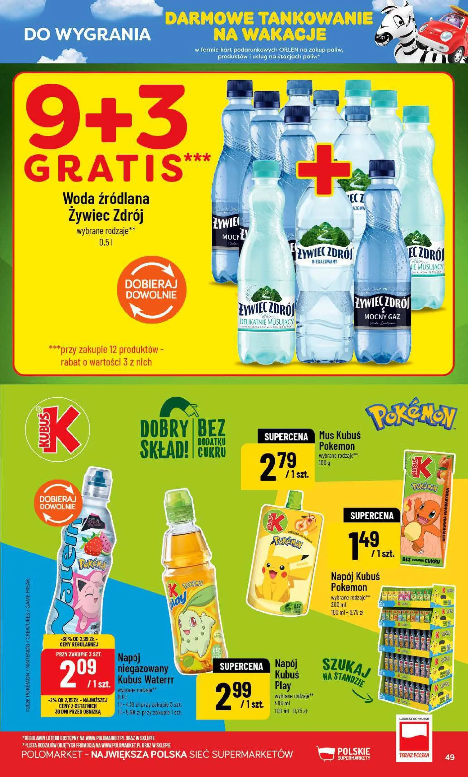 Nowa POLOmarket gazetka od jutra 15.07.2026 | Strona: 49 | Produkty: Woda źródlana, Woda