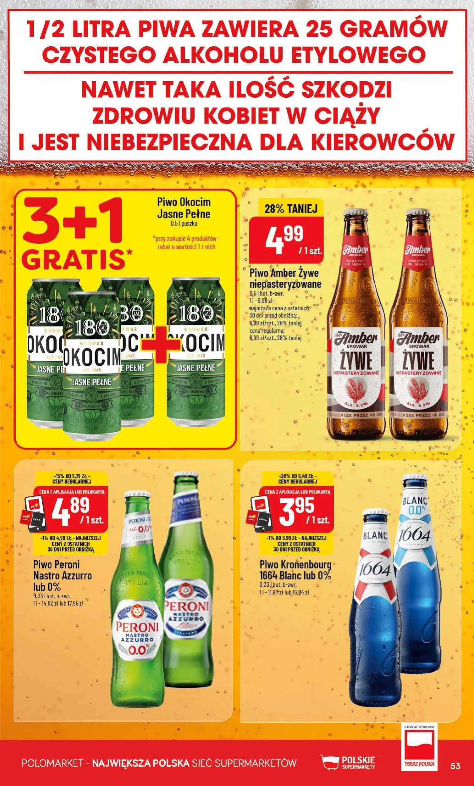 Nowa POLOmarket gazetka od jutra 15.07.2026 | Strona: 53 | Produkty: Piwo