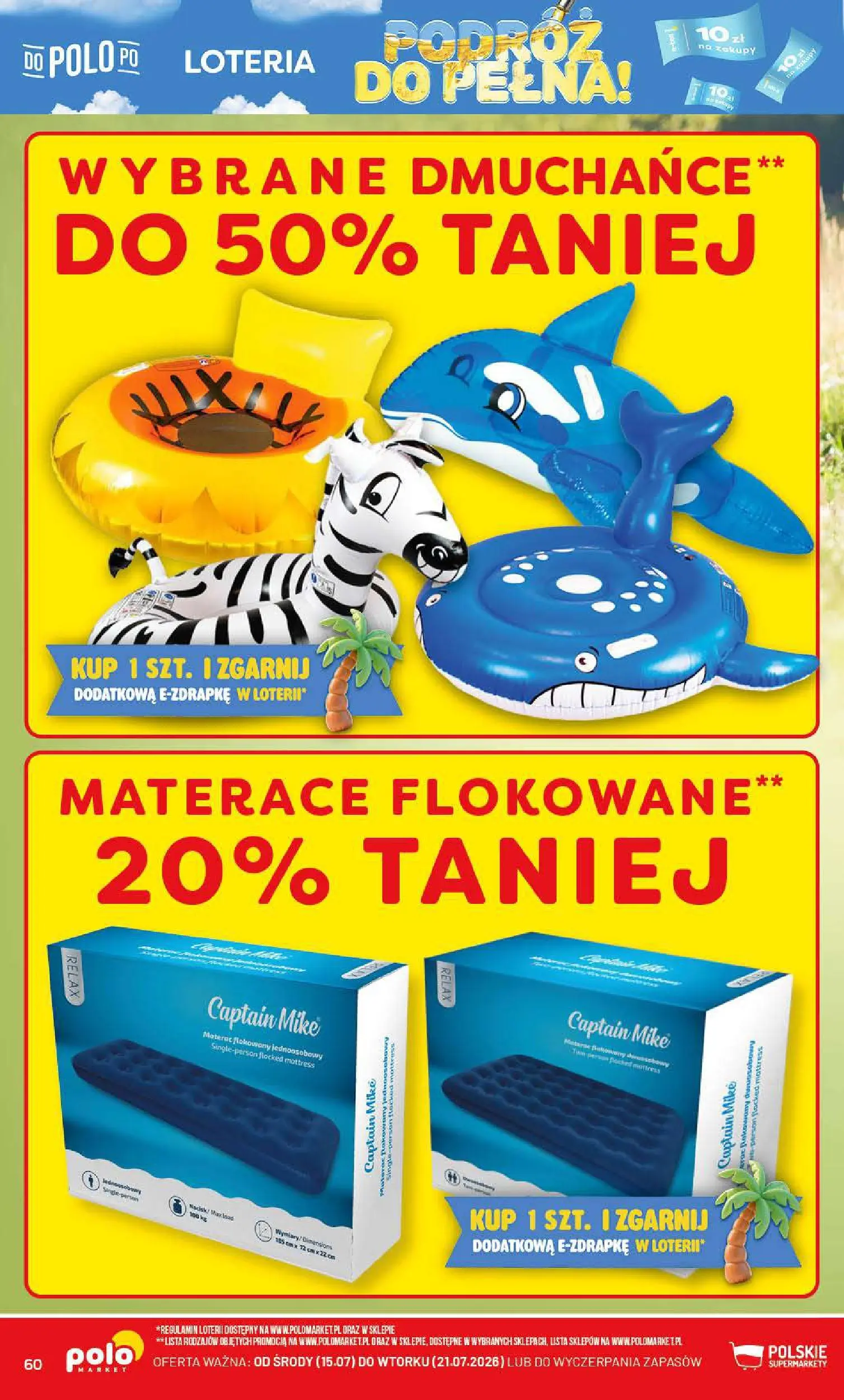 Nowa POLOmarket gazetka od jutra 15.07.2026 | Strona: 60 | Produkty: Materac