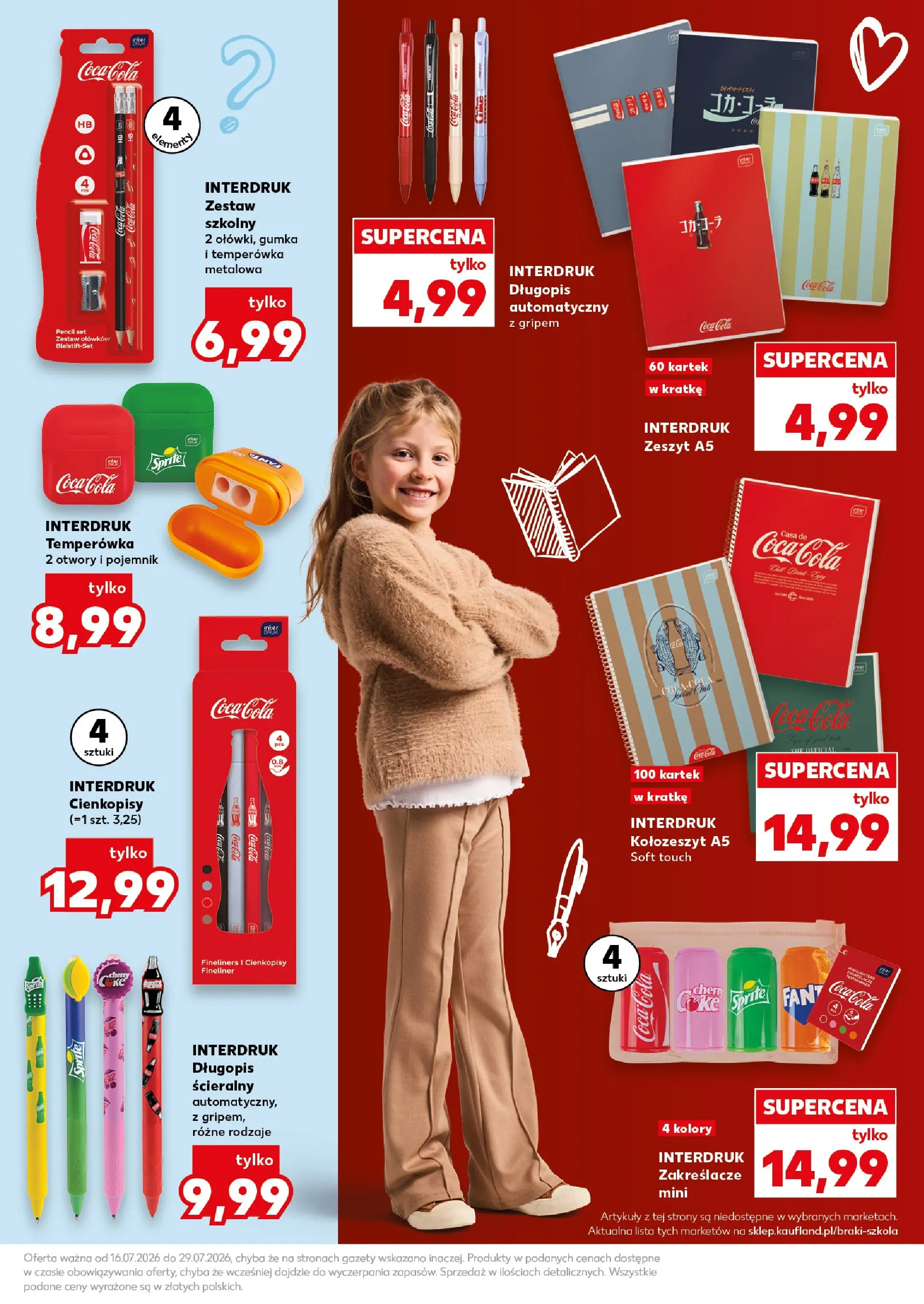 Kaufland gazetka - Katalog artykułów szkolnych od 16.07.2026 - od jutra PDF | Strona: 21 | Produkty: Temperówka, Zeszyt, Sprite, Coca cola