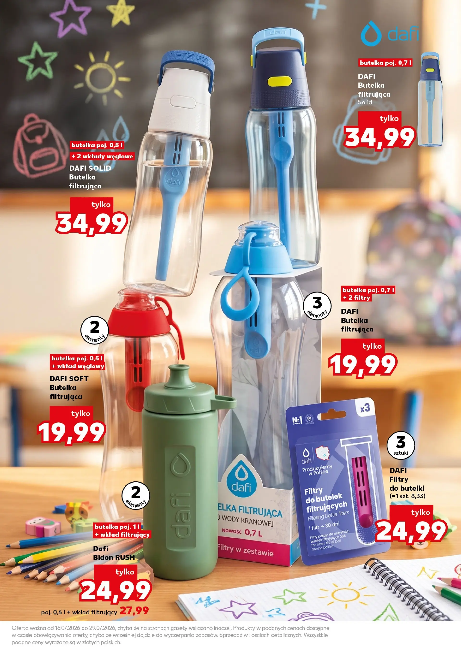 Kaufland gazetka - Katalog artykułów szkolnych od 16.07.2026 - od jutra PDF | Strona: 31 | Produkty: Butelka filtrująca dafi