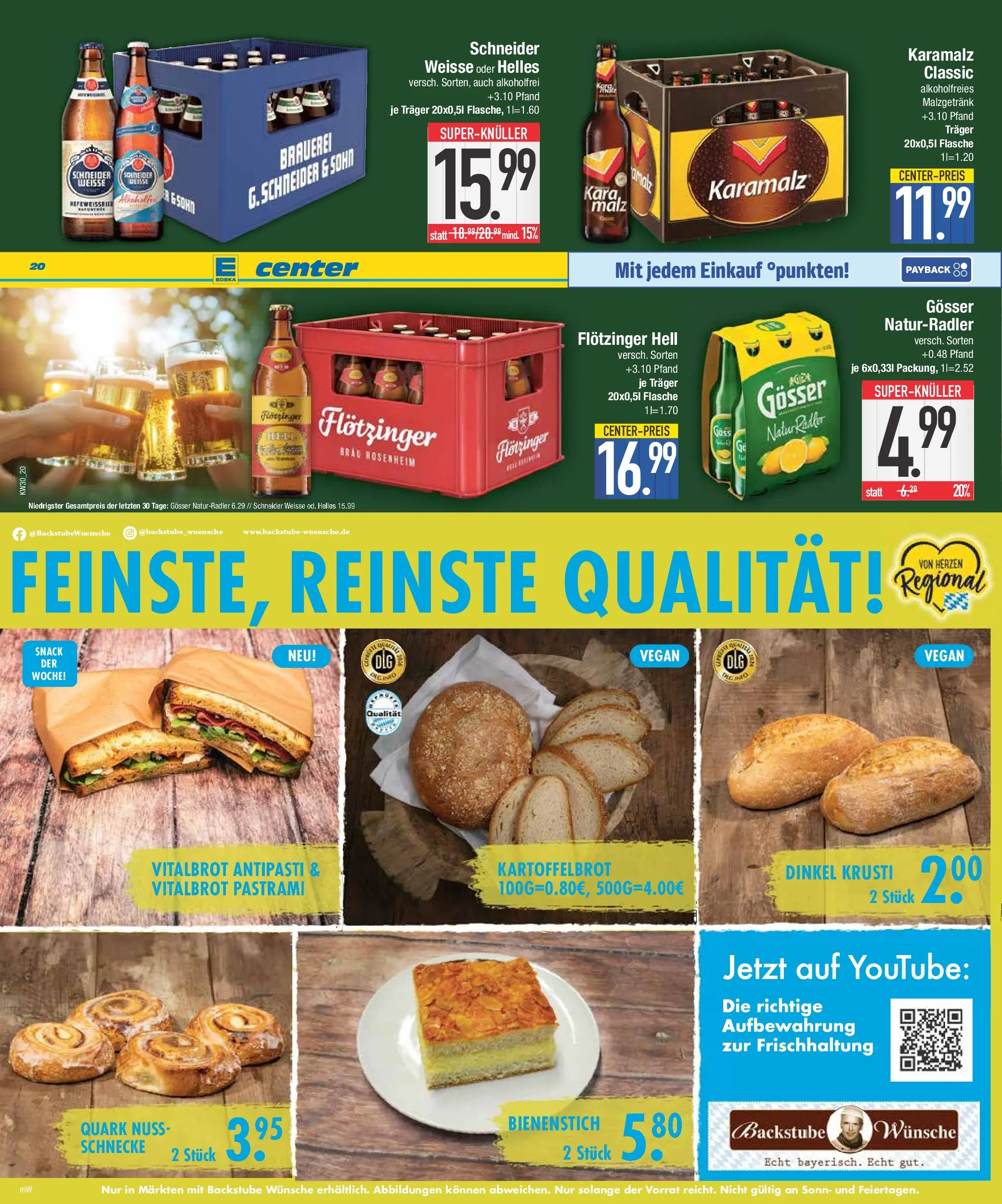 E center Prospekt Bad Reichenhall (ab 20.07.2026) zum Blättern | Seite: 20 | Produkte: Quark, Radler