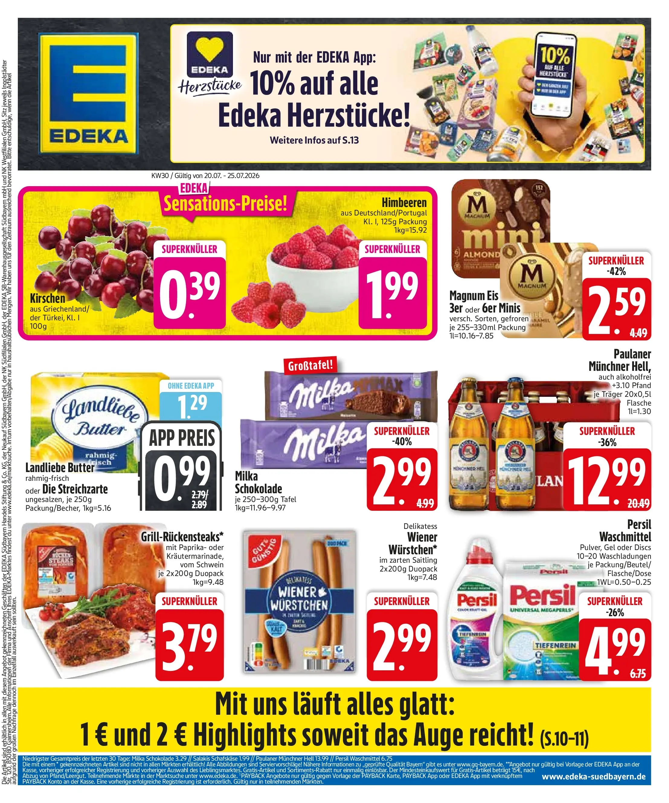 Edeka prospekt Zolling (ab 20.07.2026) » Angebote Online | Seite: 3 | Produkte: Himbeeren, Landliebe butter, Eis, Paulaner