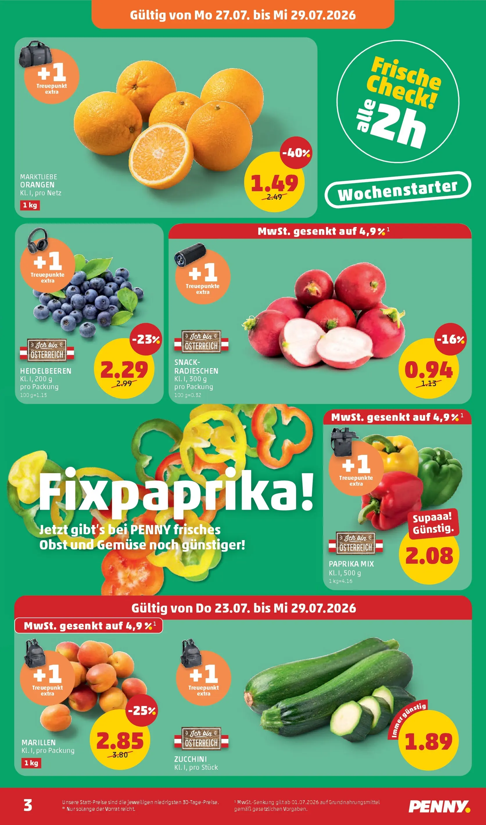 Penny Markt Die ganze Woche sparen ab (23.07.2026) - Angebote, Prospekt | Seite: 3