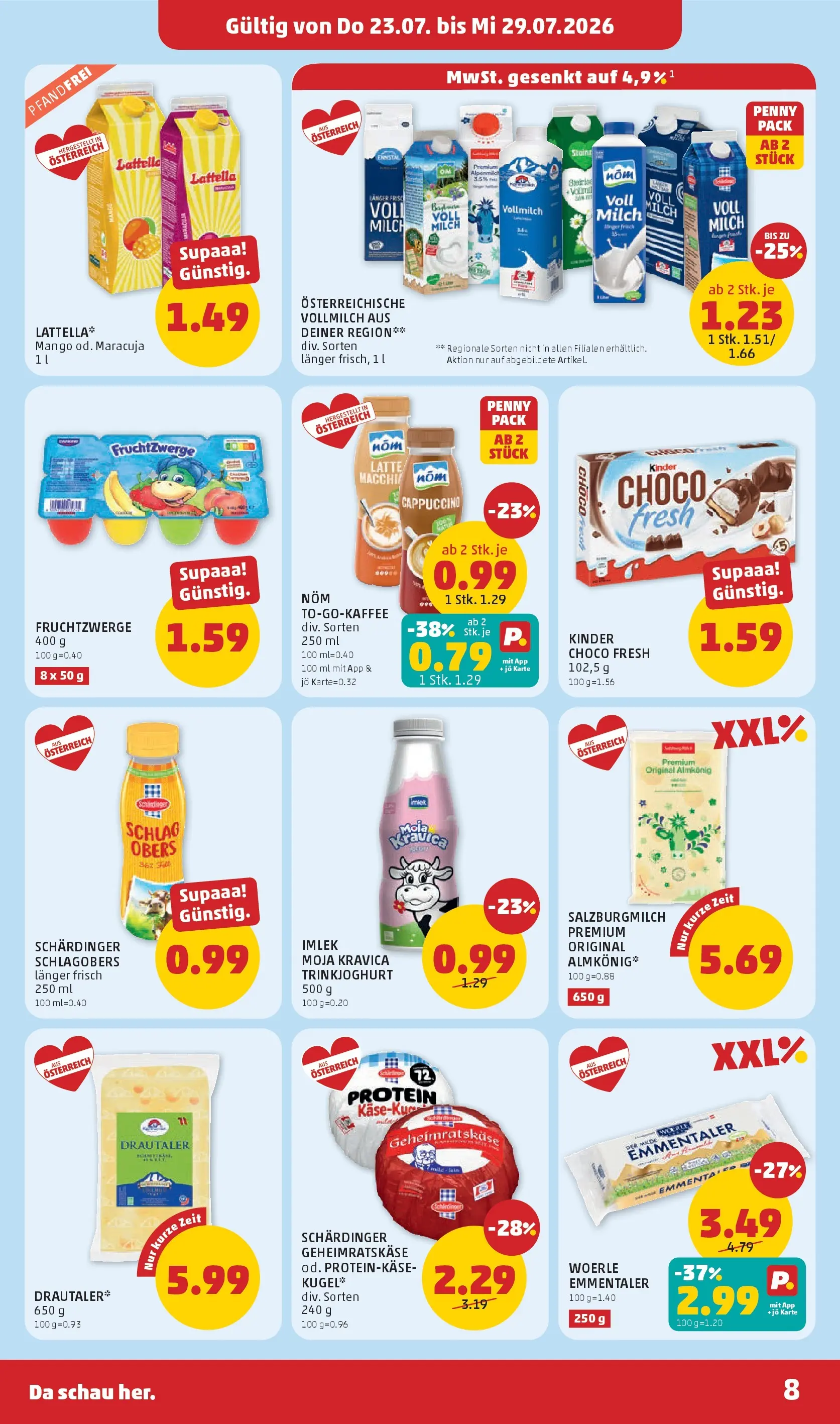 Penny Markt Die ganze Woche sparen ab (23.07.2026) - Angebote, Prospekt | Seite: 8
