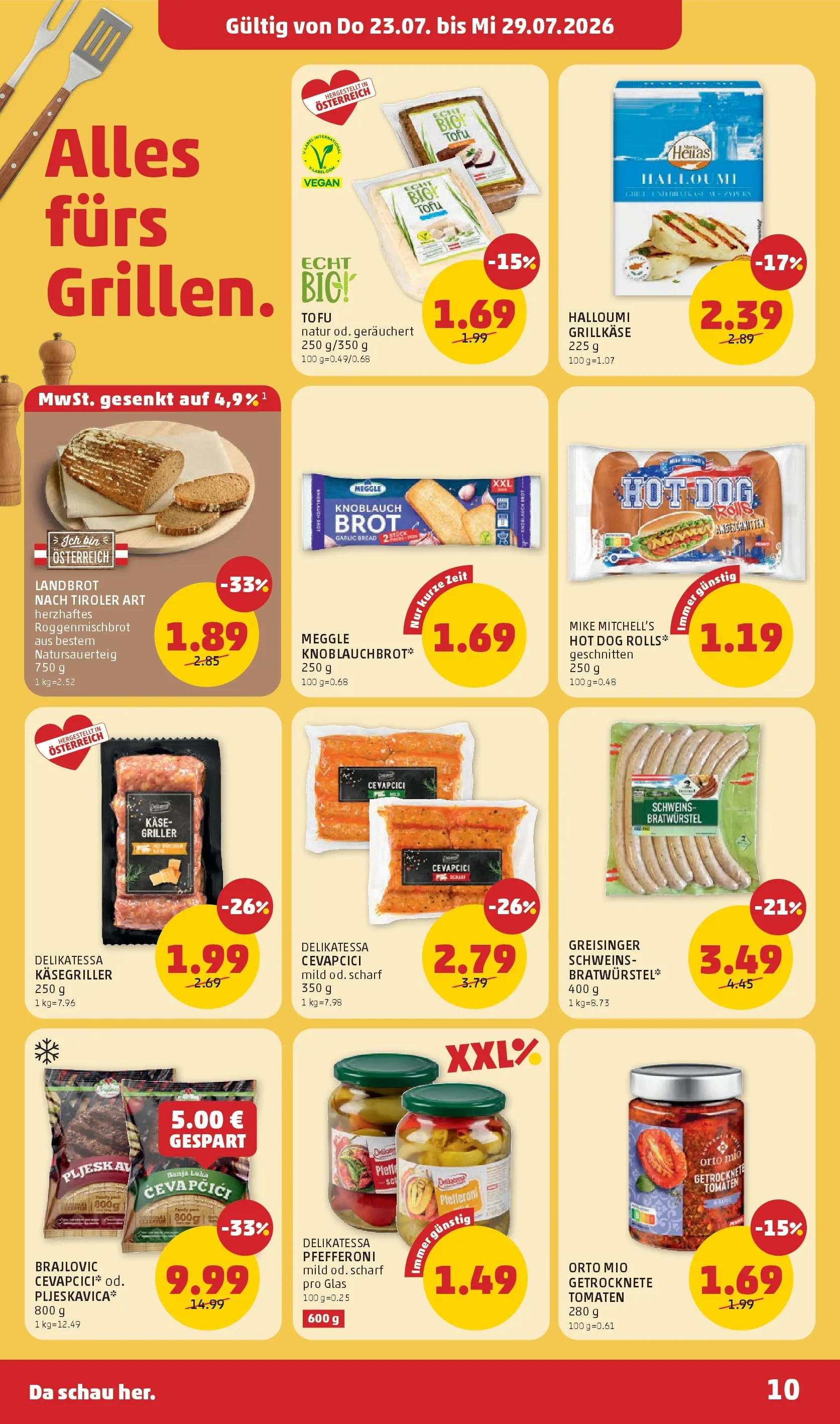 Penny Markt Die ganze Woche sparen ab (23.07.2026) - Angebote, Prospekt | Seite: 10