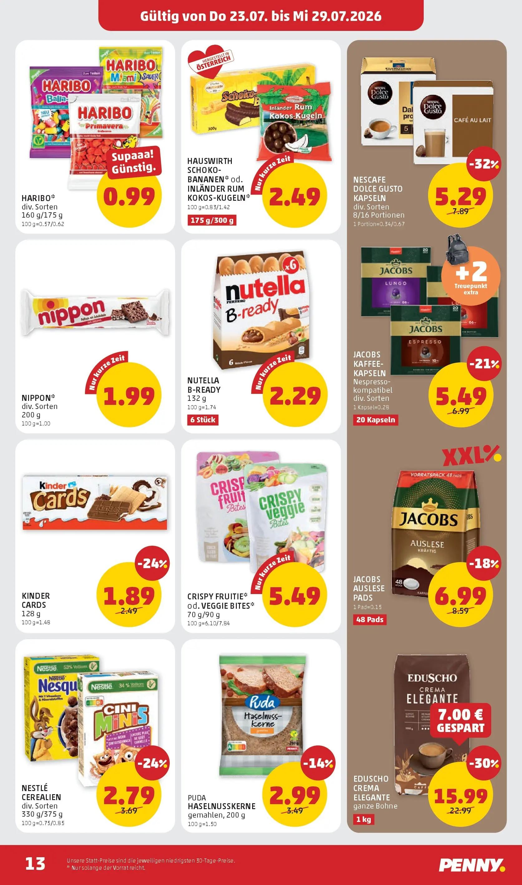 Penny Markt Die ganze Woche sparen ab (23.07.2026) - Angebote, Prospekt | Seite: 13