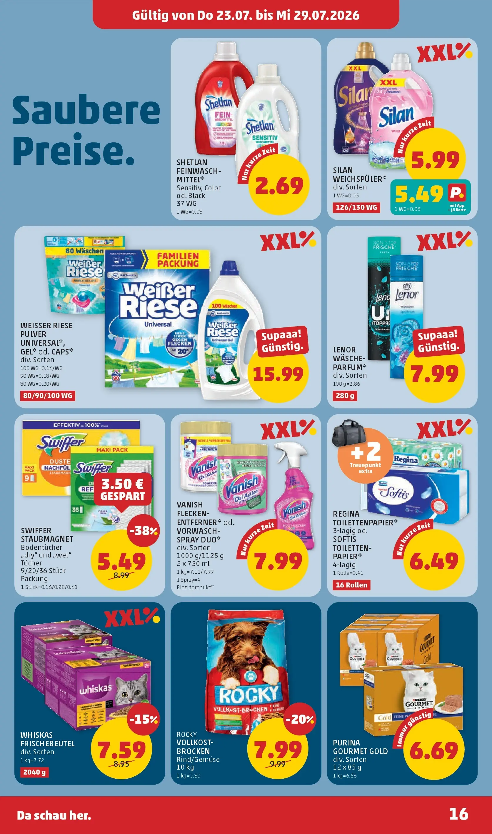 Penny Markt Die ganze Woche sparen ab (23.07.2026) - Angebote, Prospekt | Seite: 16