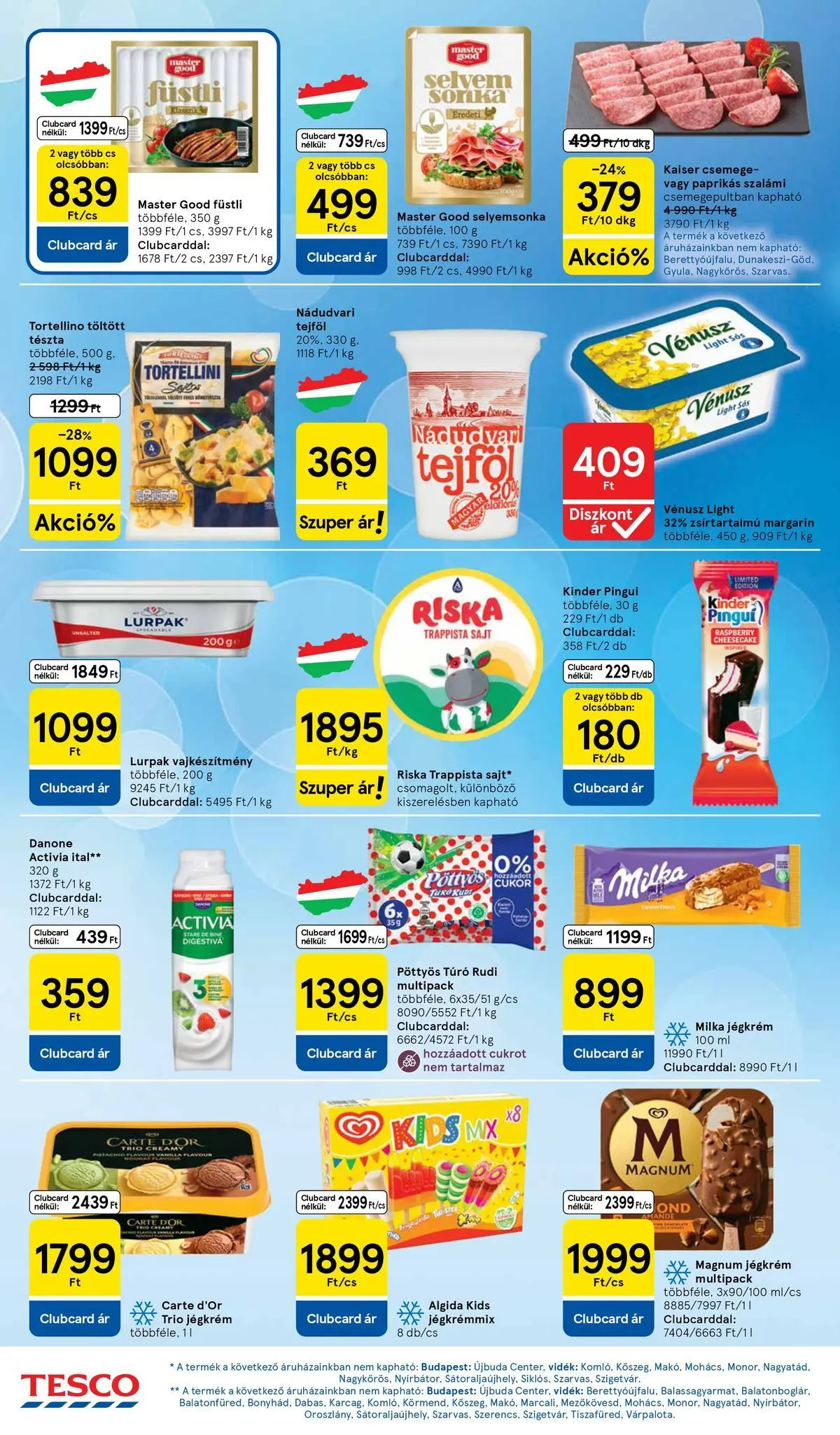 Tesco akciós újság - 2026.07.16.-tól - online | Oldal: 4 | Termékek: Margarin, Tortellini, Szalámi, Jégkrém