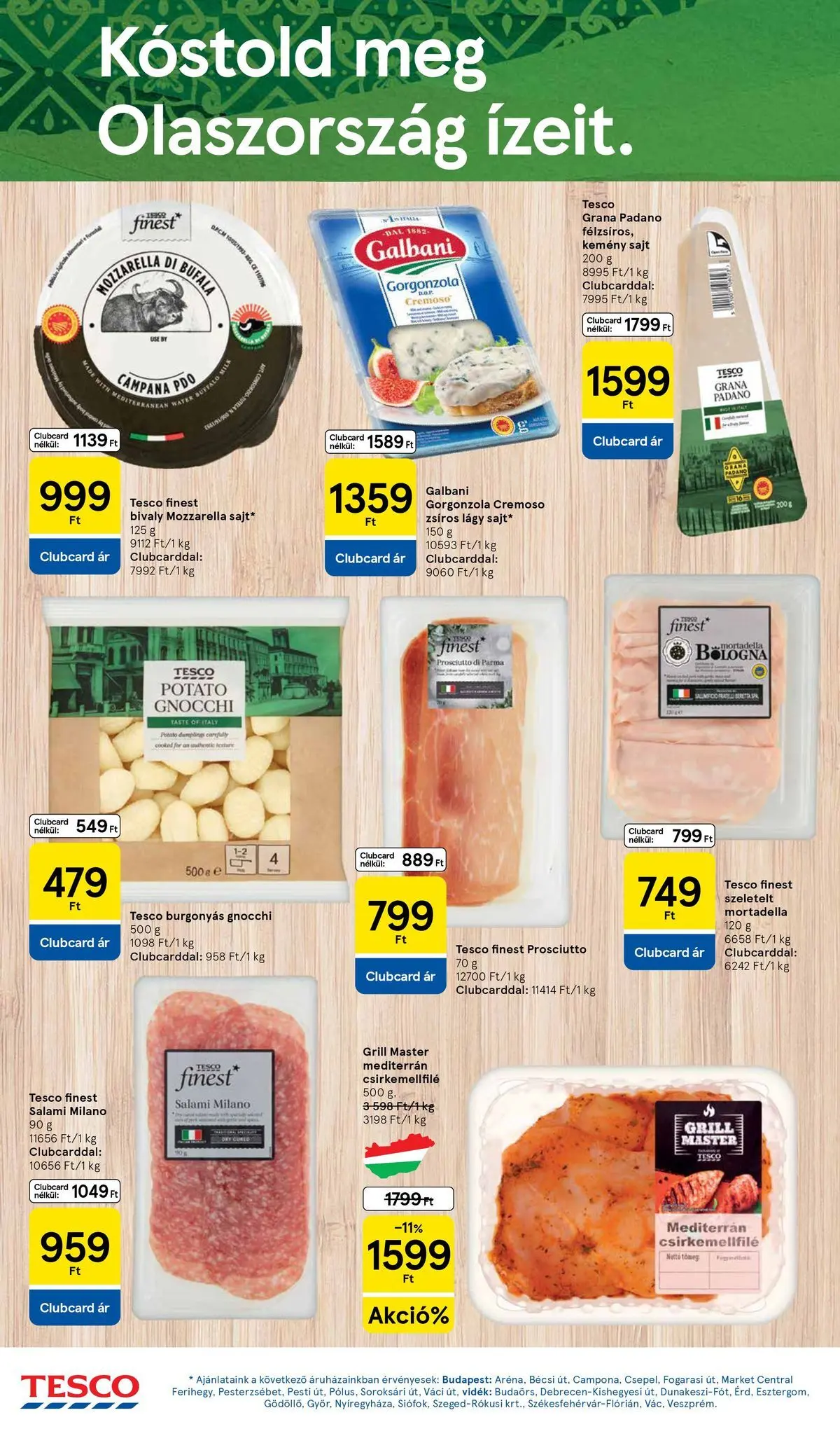 Tesco akciós újság - 2026.07.16.-tól - online | Oldal: 8 | Termékek: Grill, Sajt, Gnocchi, Mortadella