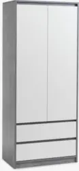 JYSK Dulap BILLUND 80x192 2 uși 2 sertare alb/aspect ciment