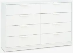 JYSK Comodă 4+4 sertare JENSLEV albă