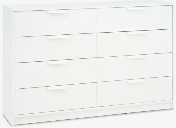 JYSK Comodă 4+4 sertare JENSLEV albă