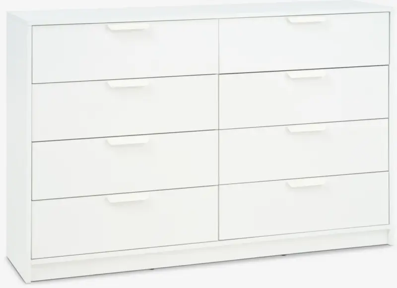 JYSK Comodă 4+4 sertare JENSLEV albă