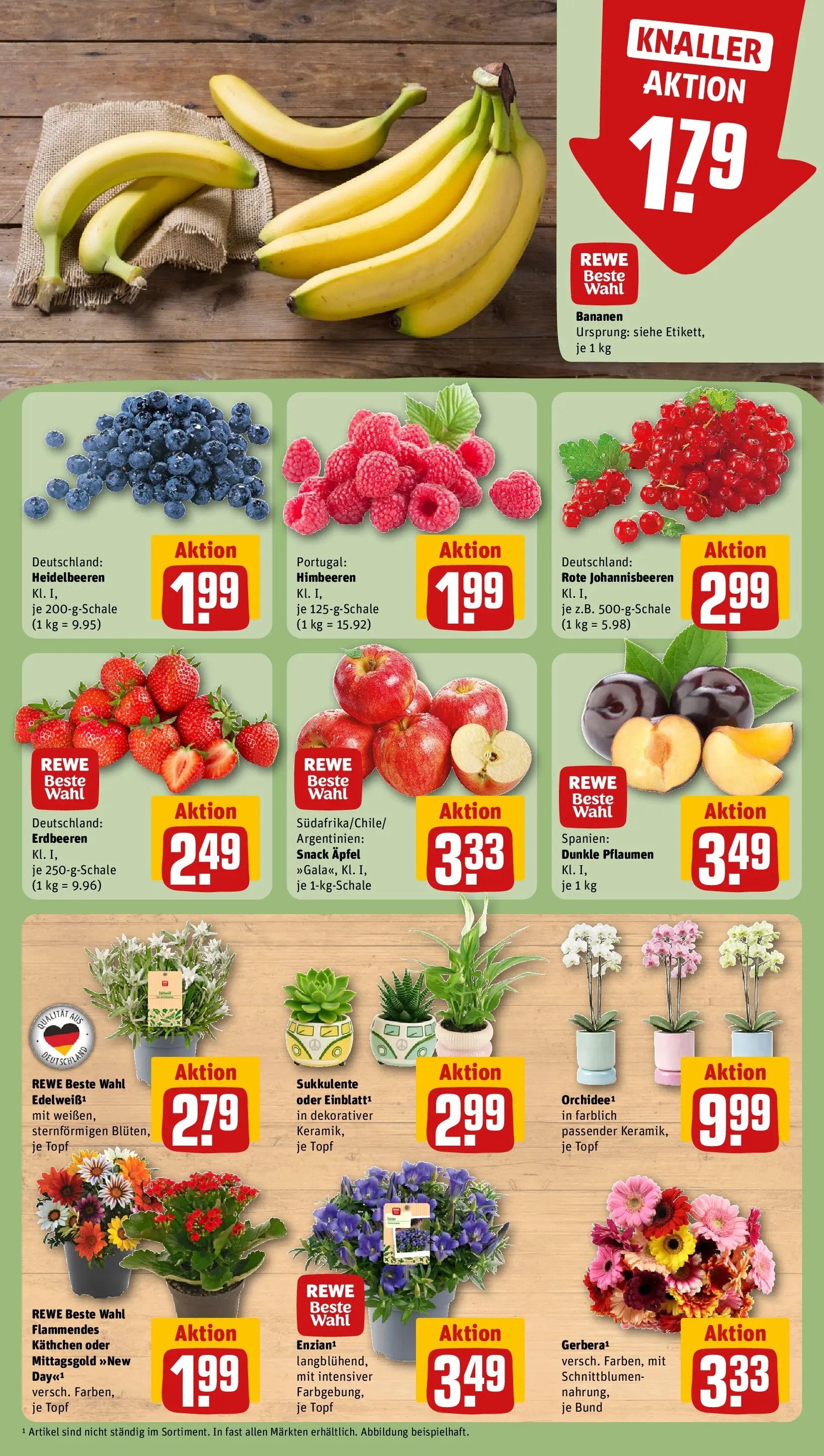 REWE Prospekt ab 20.07.2026 zum Blättern » Angebote | Seite: 9 | Produkte: Himbeeren, Äpfel, Bananen, Erdbeeren