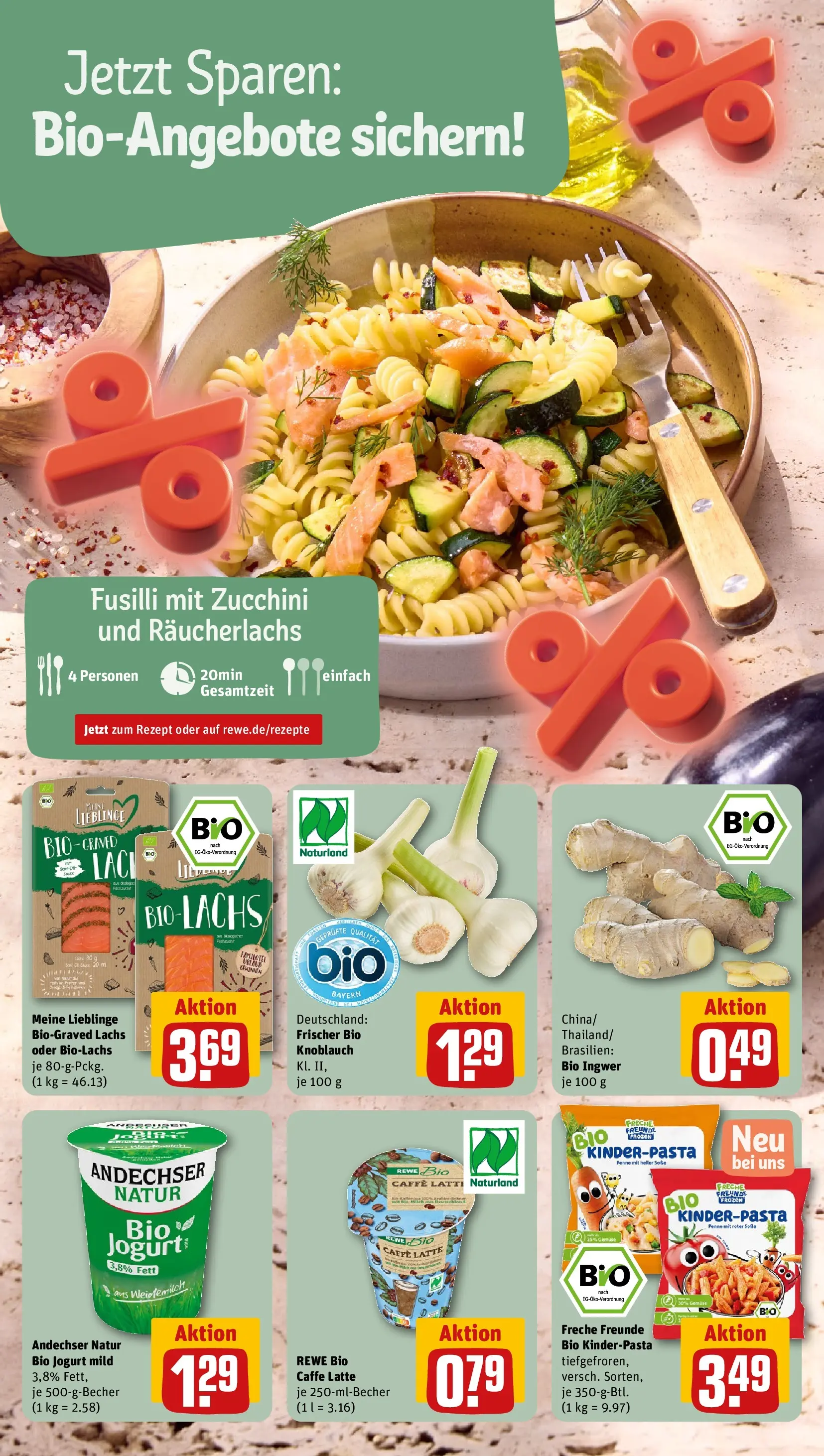 REWE Prospekt ab 20.07.2026 zum Blättern » Angebote | Seite: 6 | Produkte: Lachs, Räucherlachs, Knoblauch, Zucchini