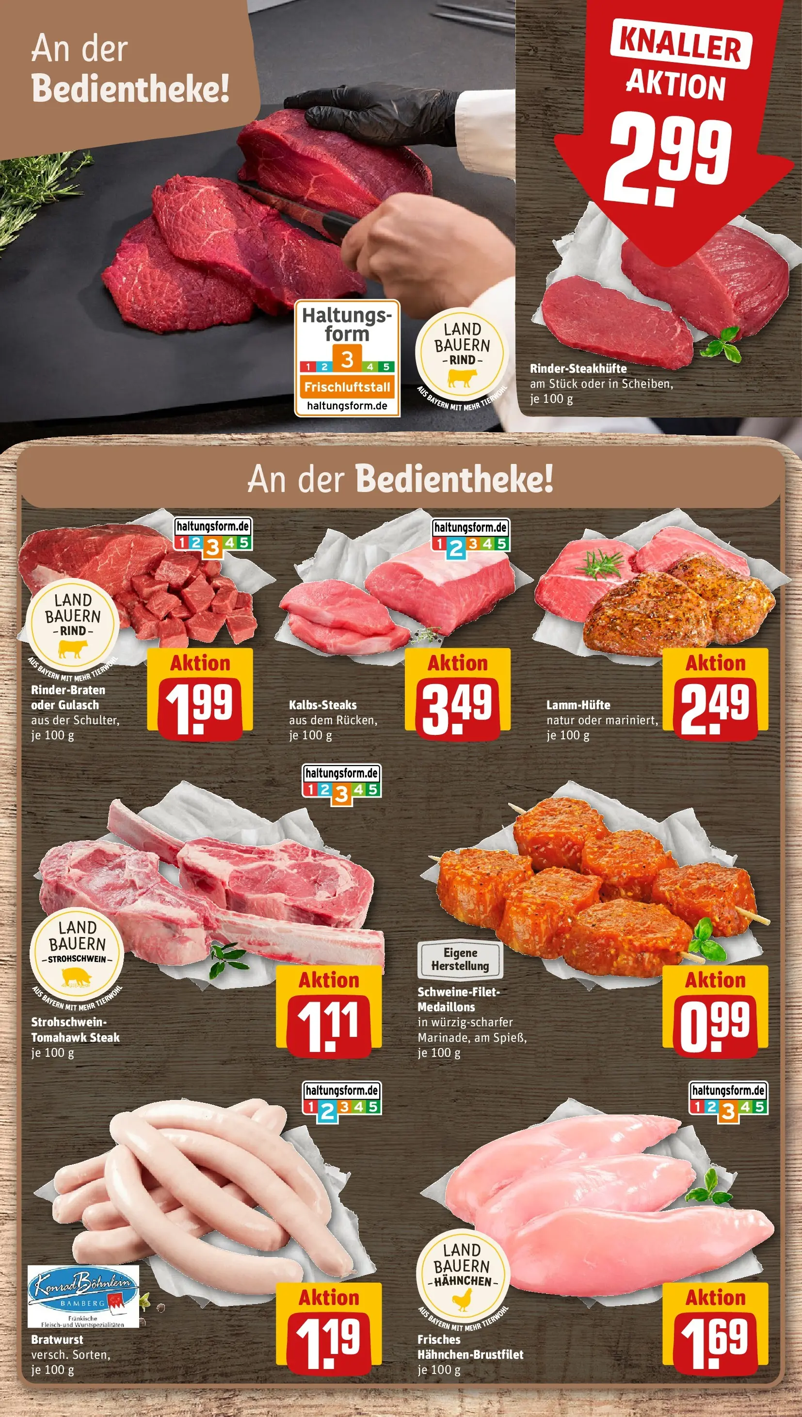 REWE Prospekt ab 20.07.2026 zum Blättern » Angebote | Seite: 10 | Produkte: Hahnchen, Bratwurst, Schweinefilet, Gulasch