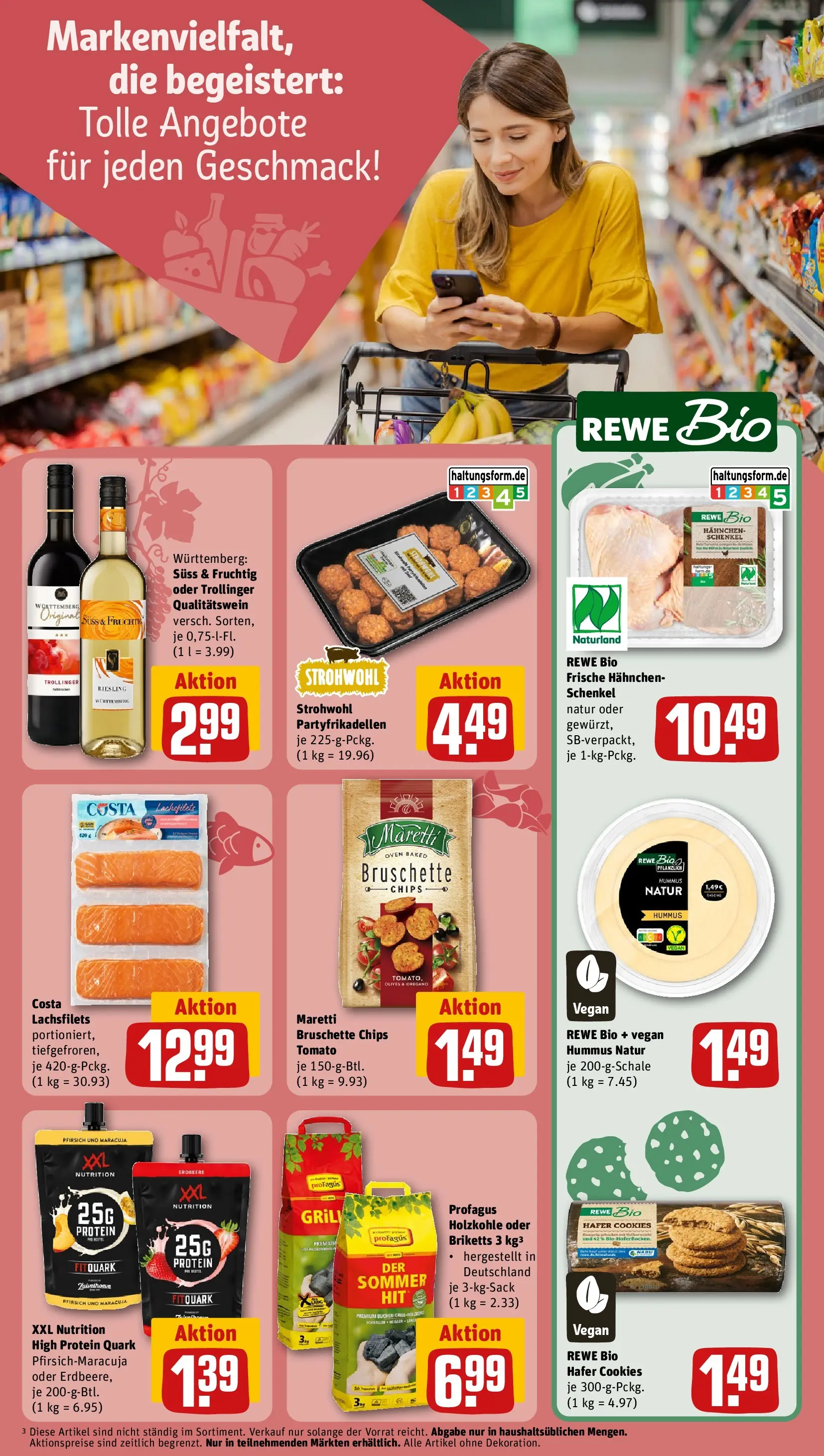 REWE Prospekt ab 20.07.2026 zum Blättern » Angebote | Seite: 21 | Produkte: Hahnchen, Quark, Pfirsich, Chips