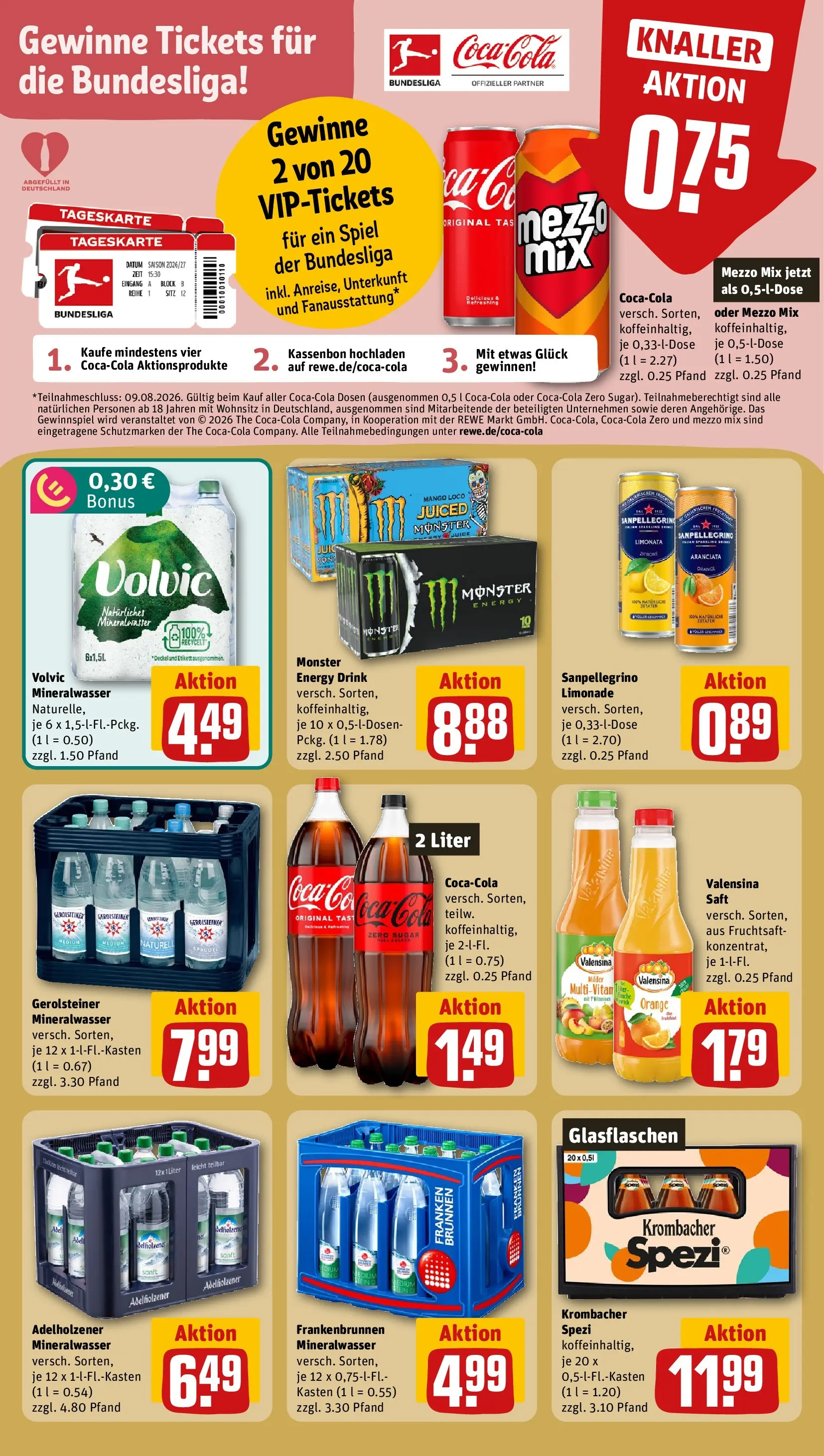 REWE Prospekt ab 20.07.2026 zum Blättern » Angebote | Seite: 20 | Produkte: Mezzo mix, Valensina, Krombacher, Saft