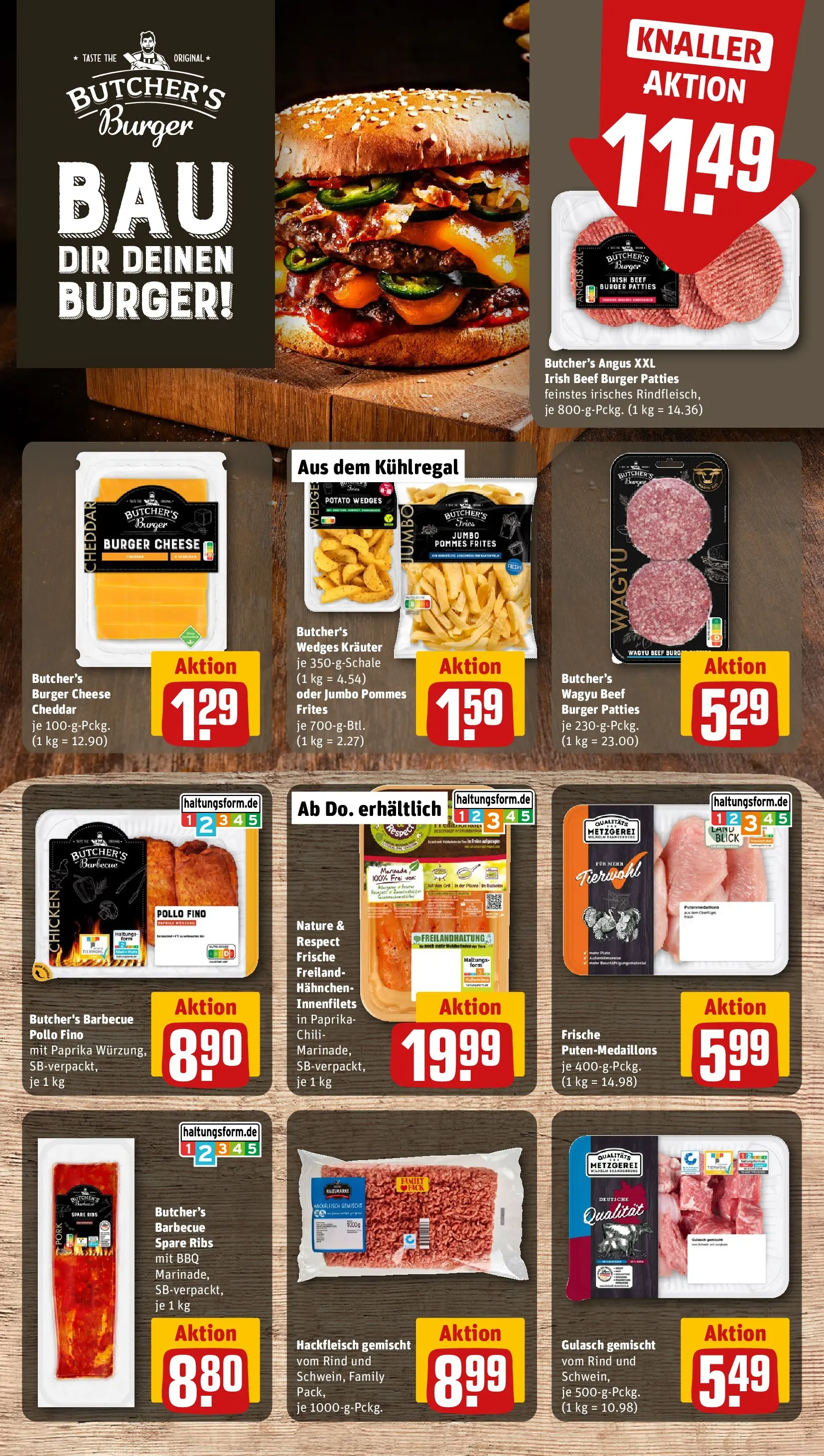 REWE Prospekt ab 20.07.2026 zum Blättern » Angebote | Seite: 11 | Produkte: Pommes, Burger, Gulasch, Chili