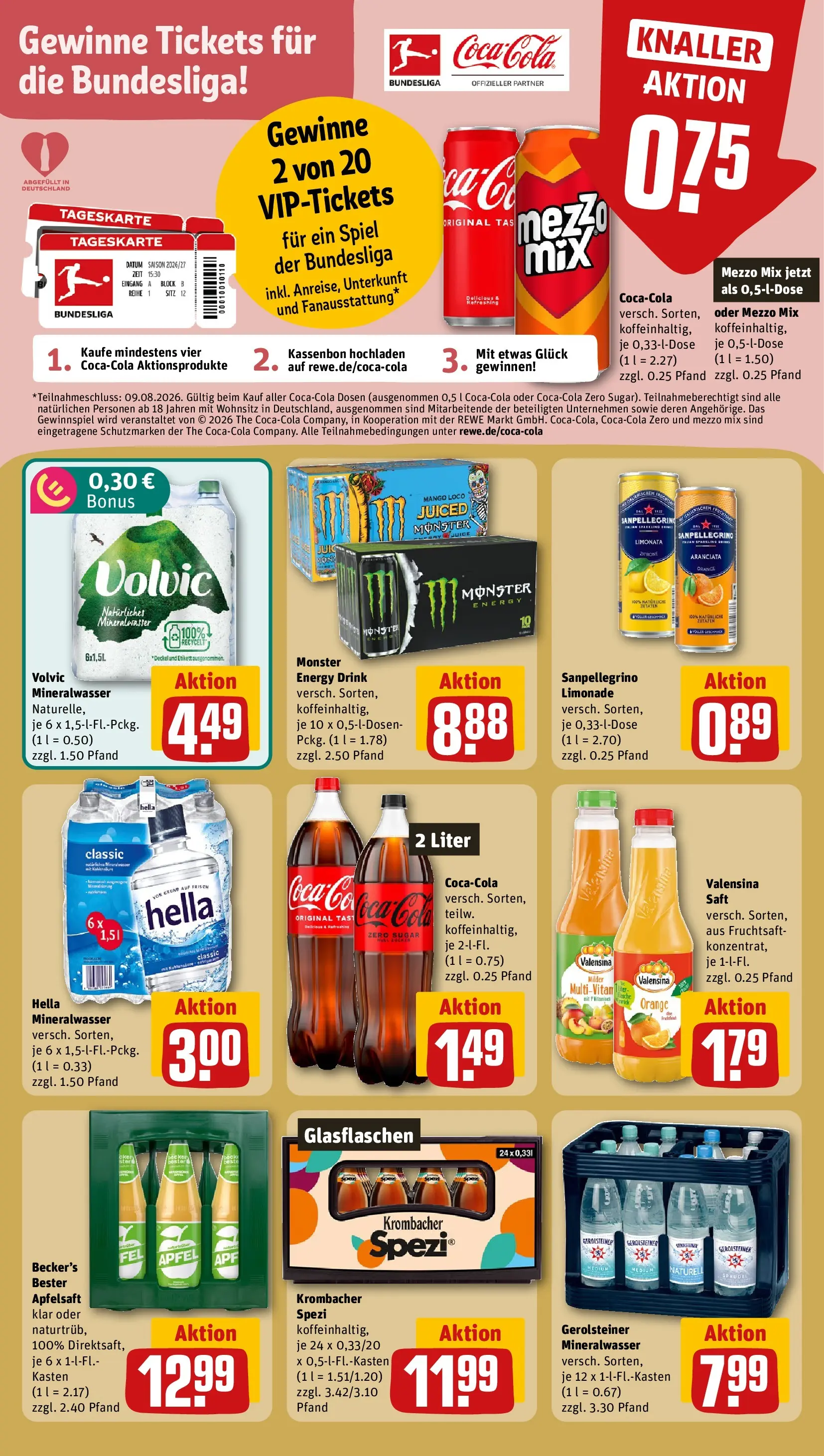 REWE Prospekt ab 20.07.2026 zum Blättern » Angebote | Seite: 18 | Produkte: Zitrone, Oder mezzo mix, Volvic, Fruchtsaft