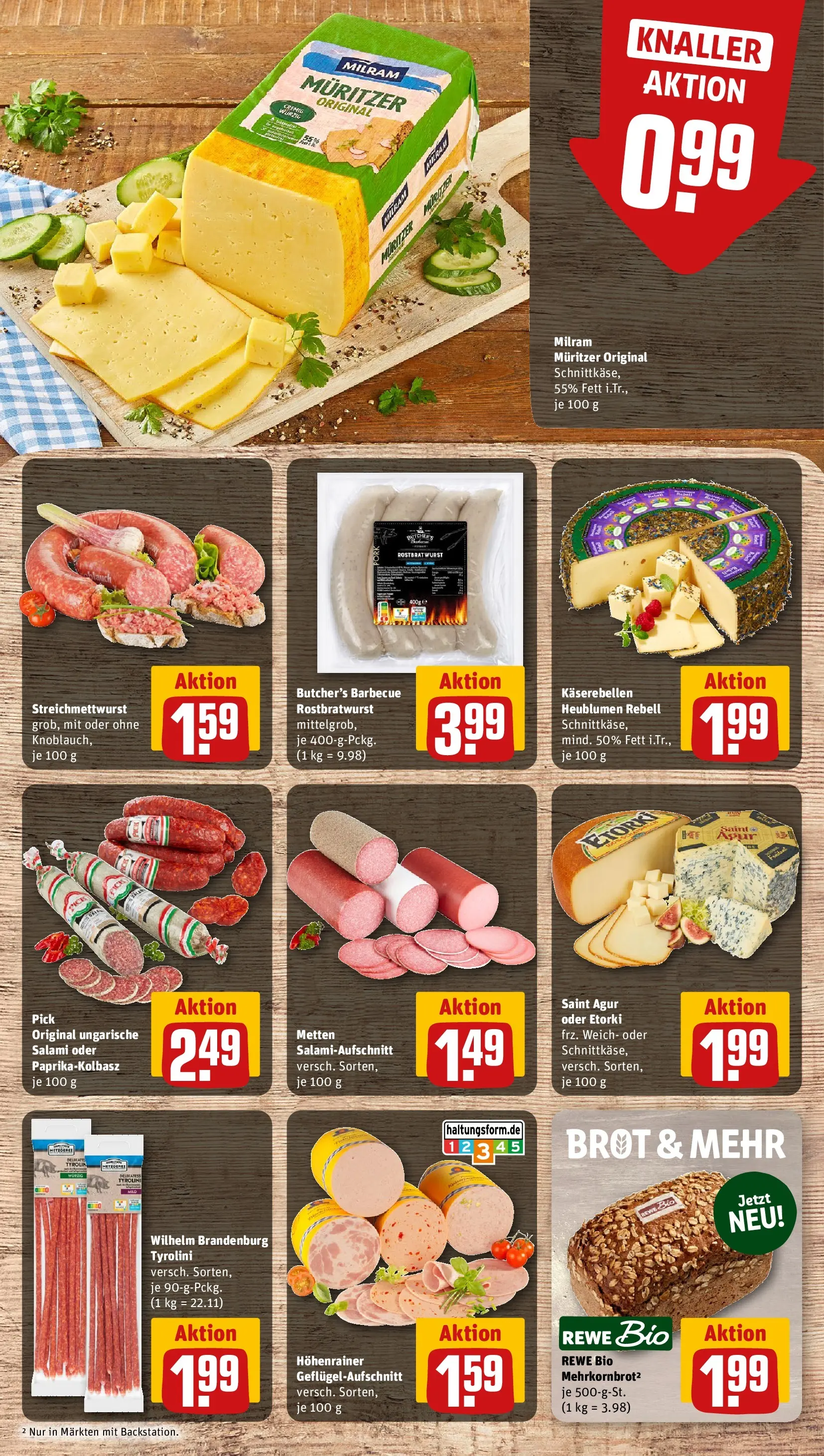 REWE Prospekt ab 20.07.2026 zum Blättern » Angebote | Seite: 11 | Produkte: Milram, Brot, Salami