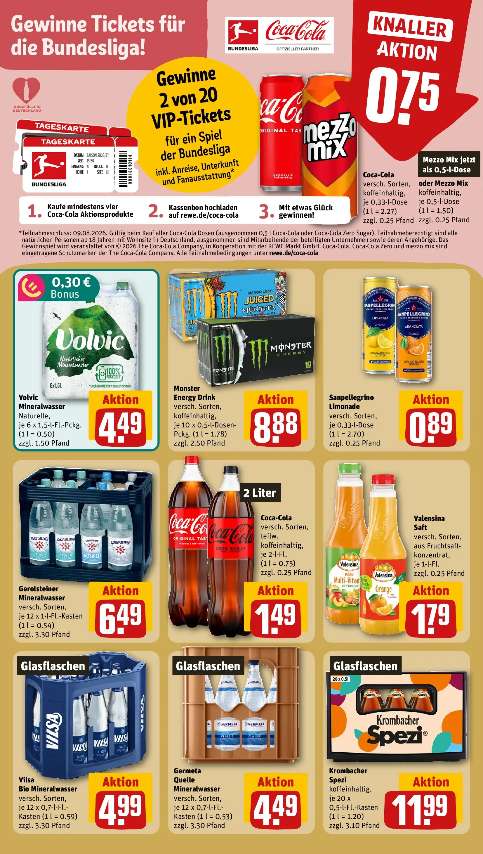 REWE Prospekt ab 20.07.2026 zum Blättern » Angebote | Seite: 20 | Produkte: Spiel, Valensina, Zitrone, Oder mezzo mix