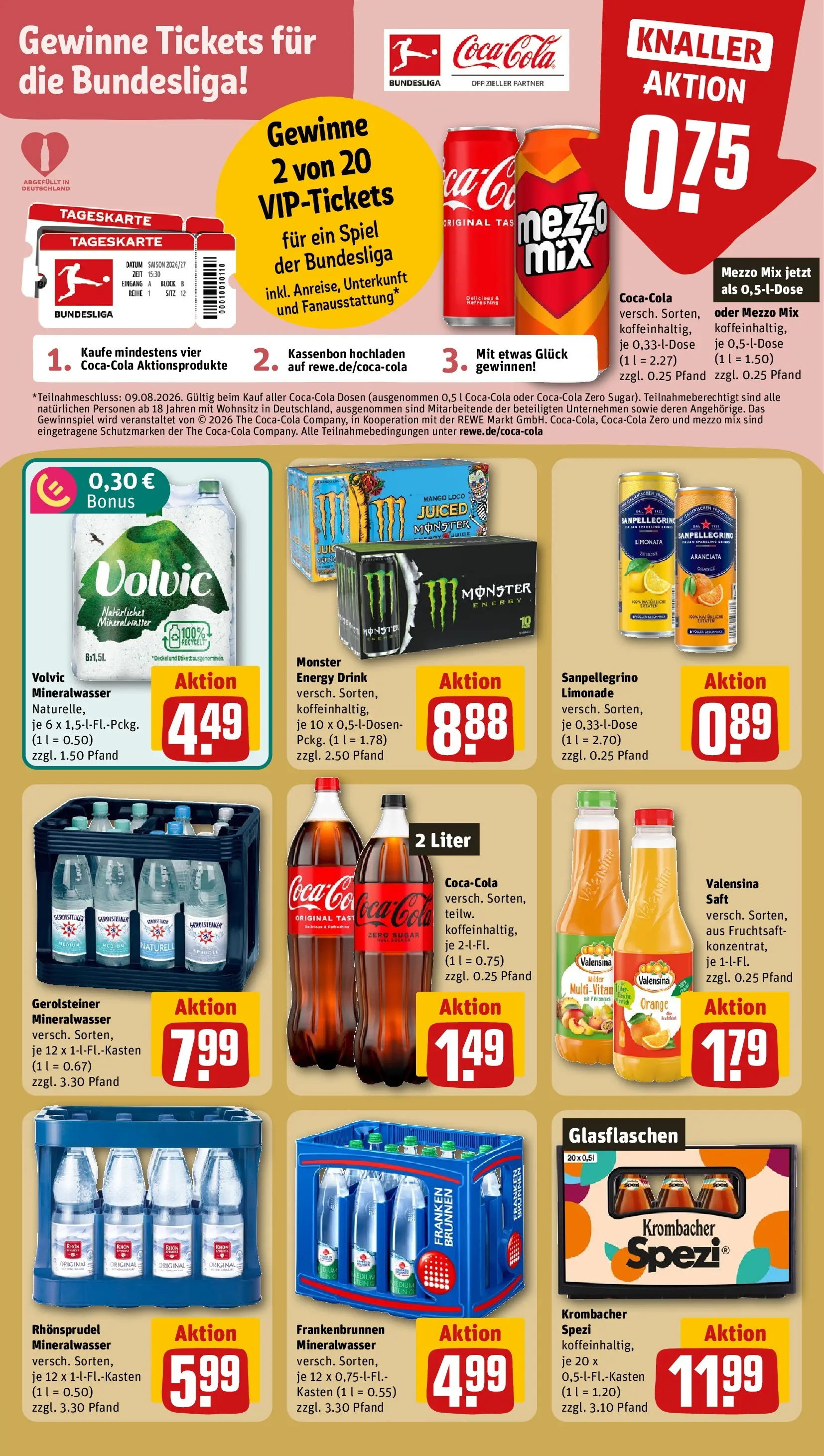 REWE Prospekt ab 20.07.2026 zum Blättern » Angebote | Seite: 20 | Produkte: Mezzo mix, Limonade, Saft, Volvic