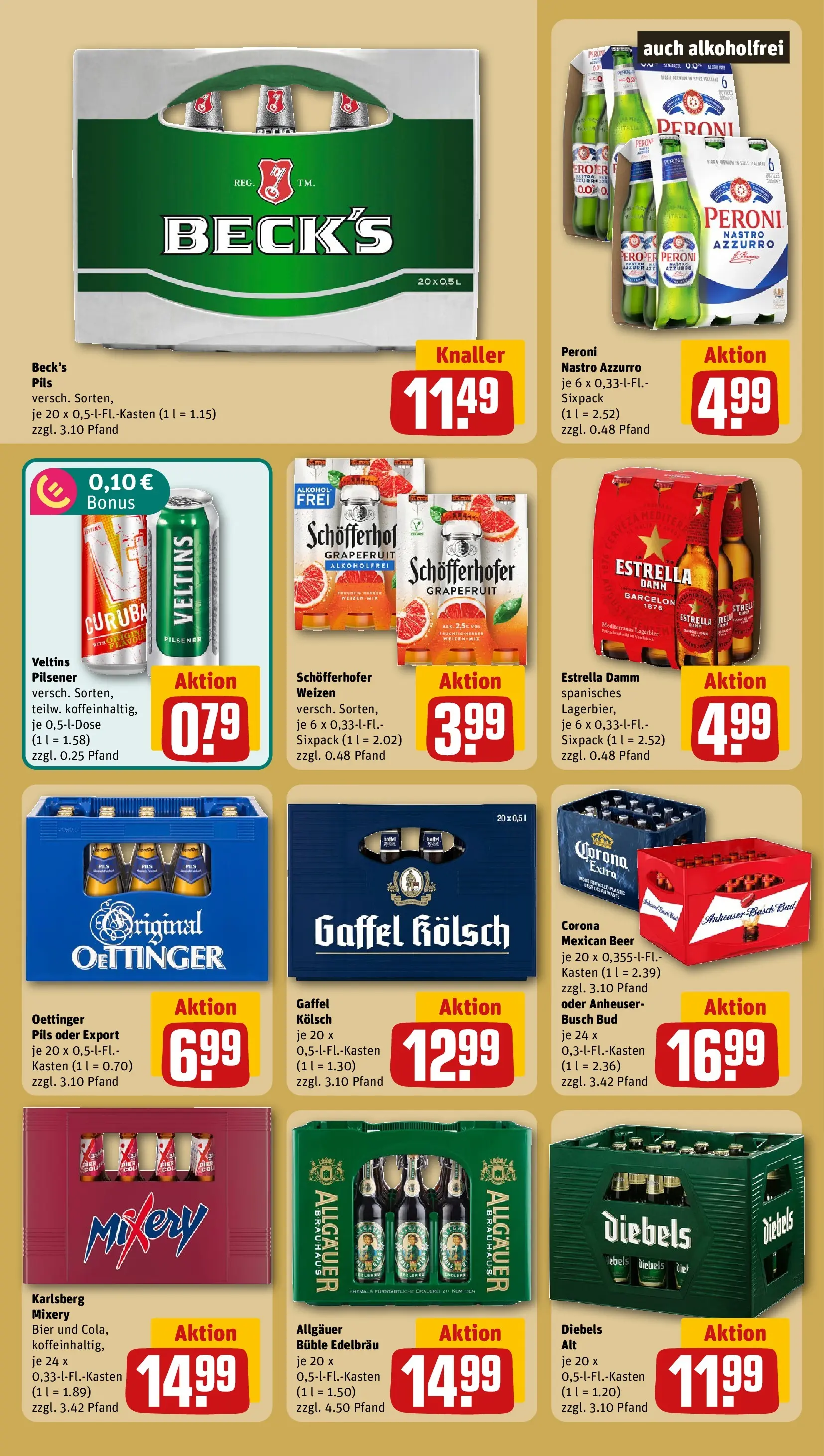 REWE Prospekt ab 20.07.2026 zum Blättern » Angebote | Seite: 21 | Produkte: Bier, Oettinger, Grapefruit, Veltins