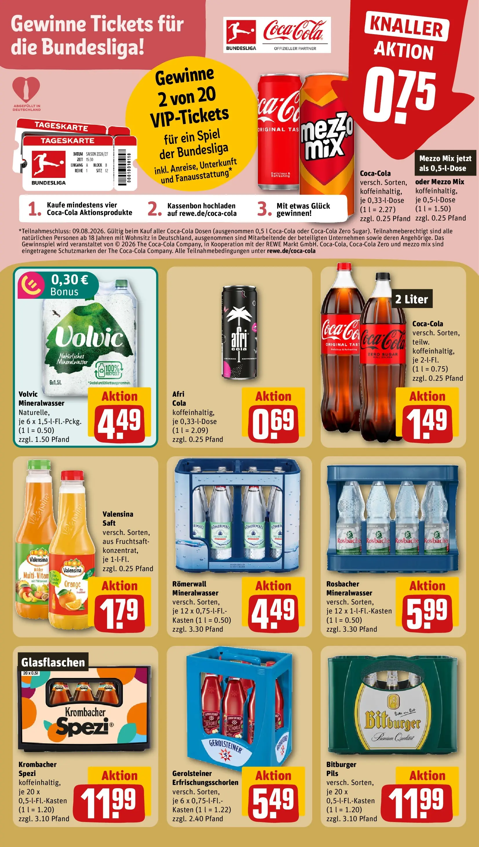 REWE Prospekt ab 20.07.2026 zum Blättern » Angebote | Seite: 20 | Produkte: Mezzo mix, Cola, Pils, Krombacher