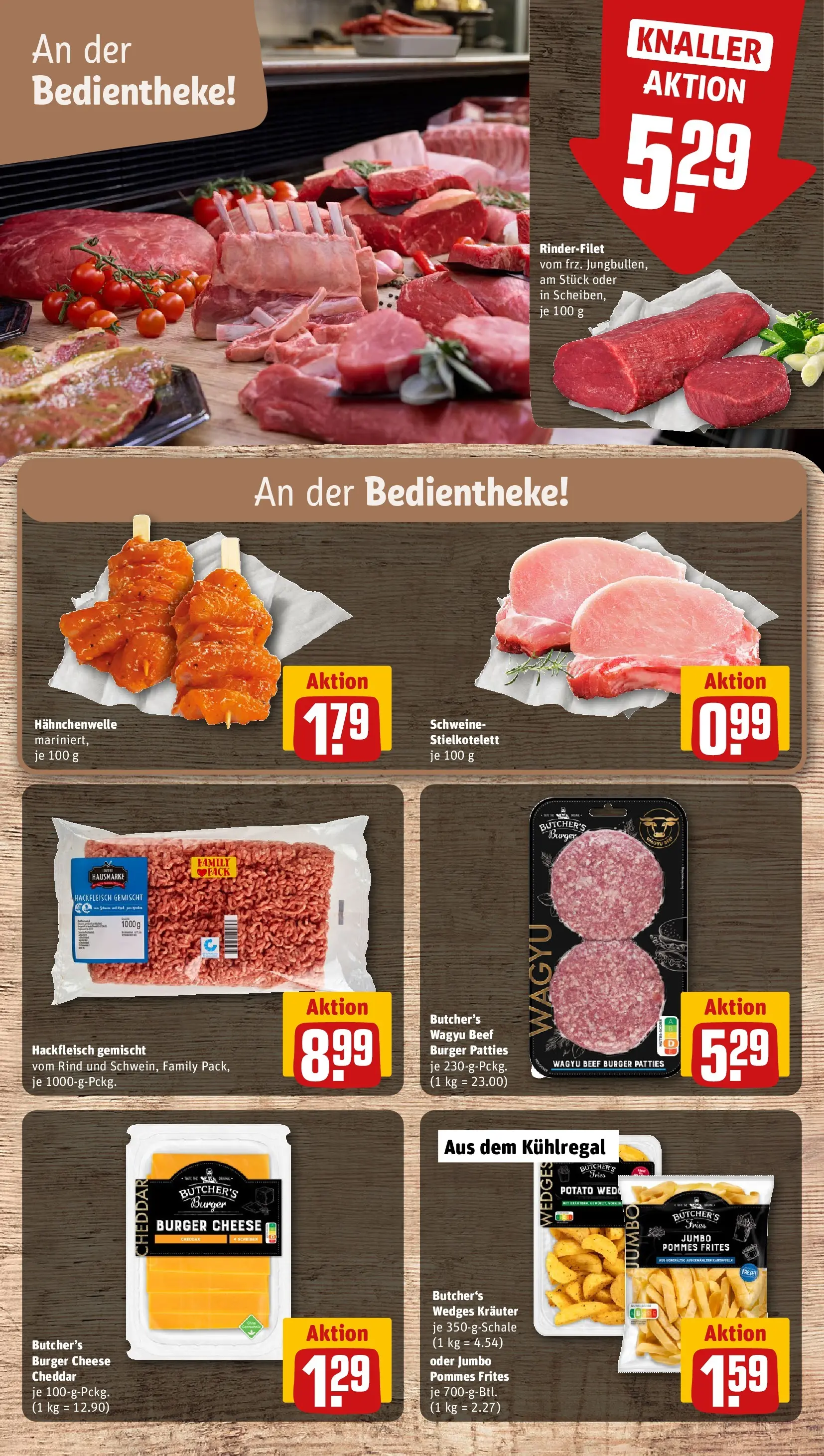 REWE Prospekt ab 20.07.2026 zum Blättern » Angebote | Seite: 10 | Produkte: Rinderfilet, Burger, Pommes frites, Hackfleisch