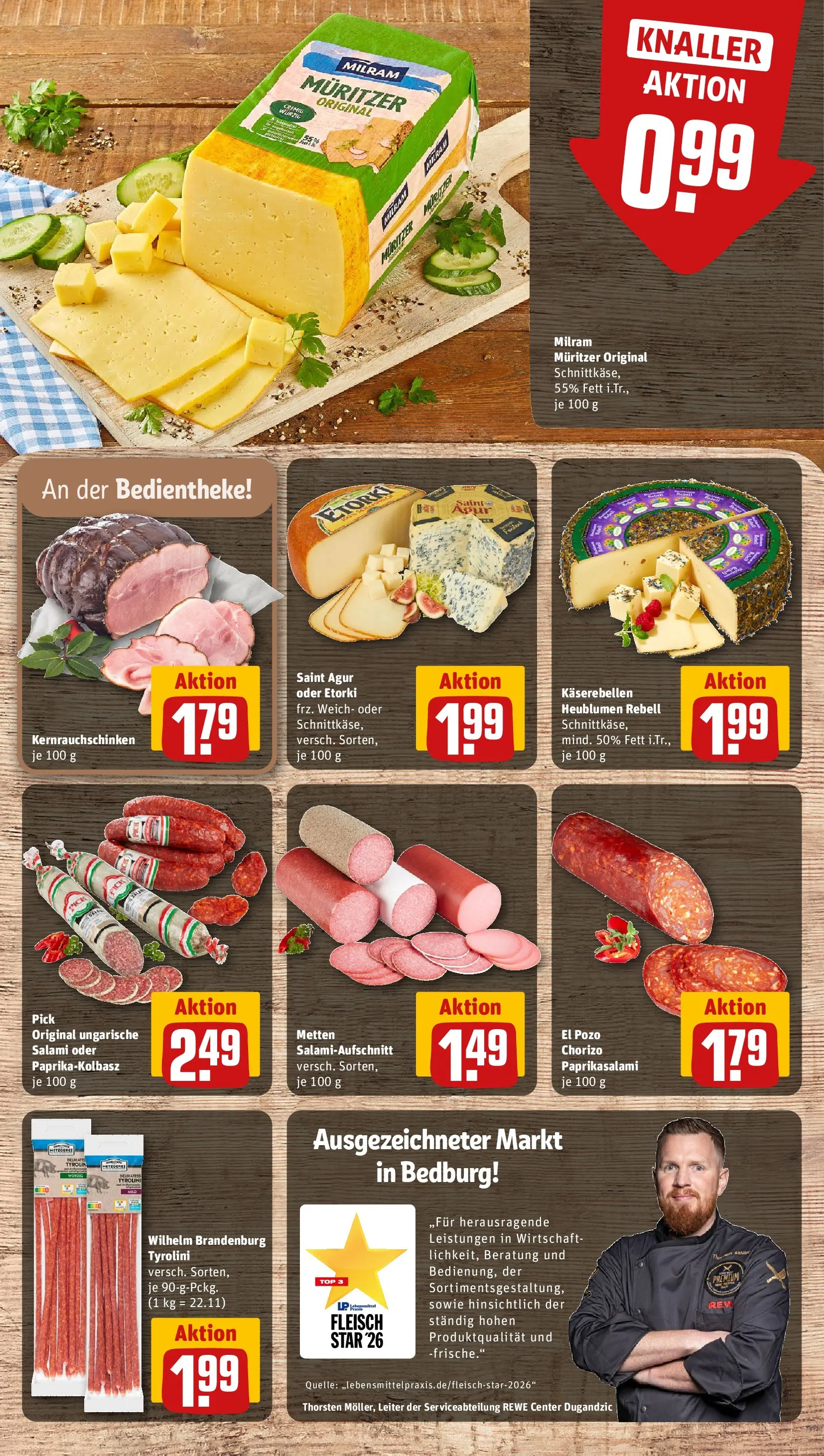 REWE Prospekt ab 20.07.2026 zum Blättern » Angebote | Seite: 11 | Produkte: Top, Milram, Salami, Fleisch